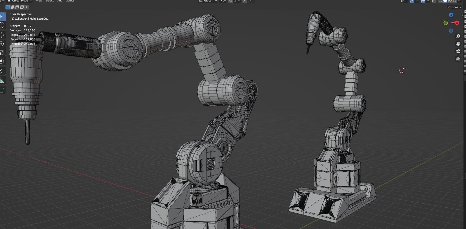 Industrial Robot Arms Pack Of 4  -Untextured  3D model_47