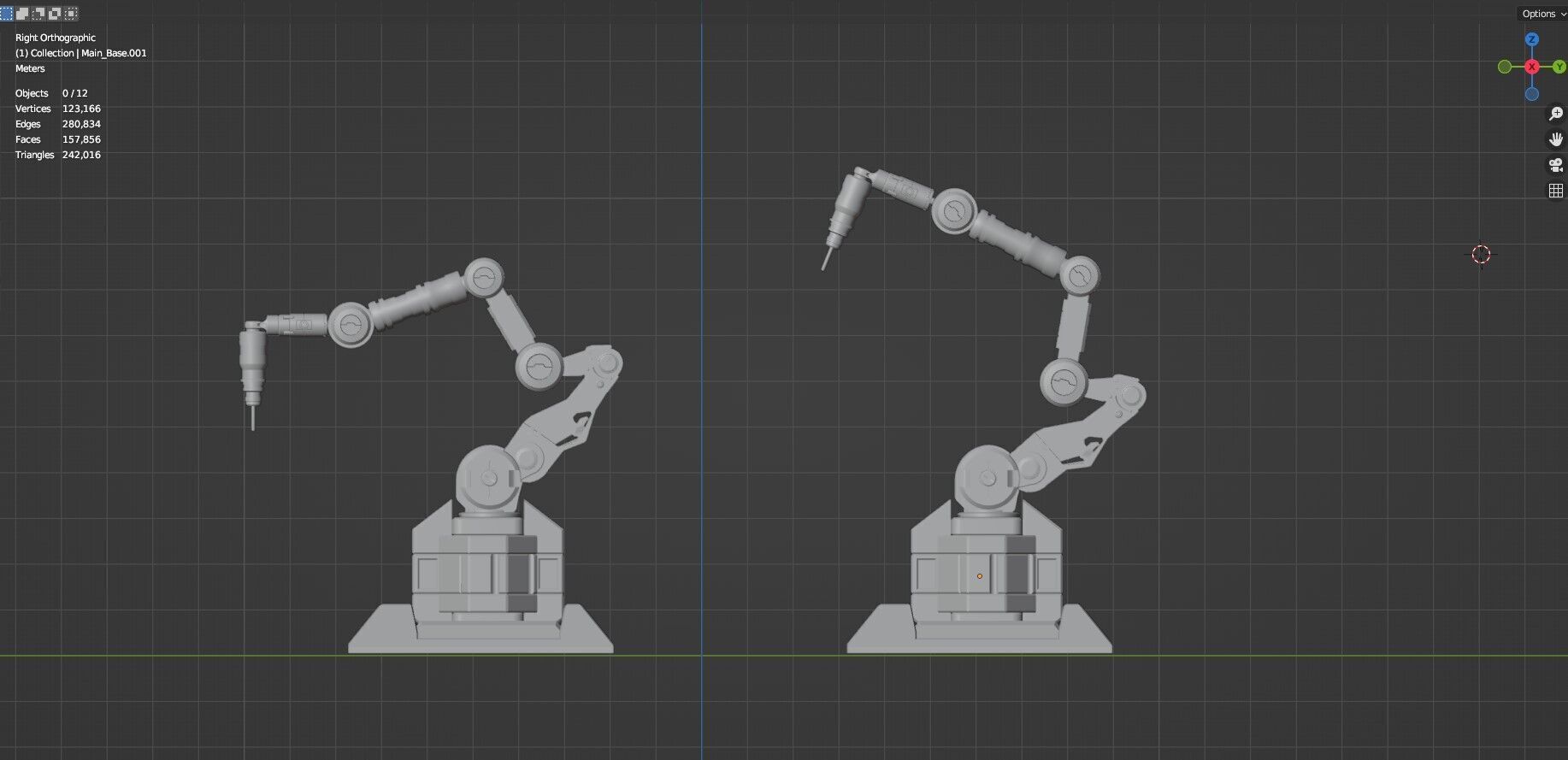 Industrial Robot Arms Pack Of 4  -Untextured  3D model_58