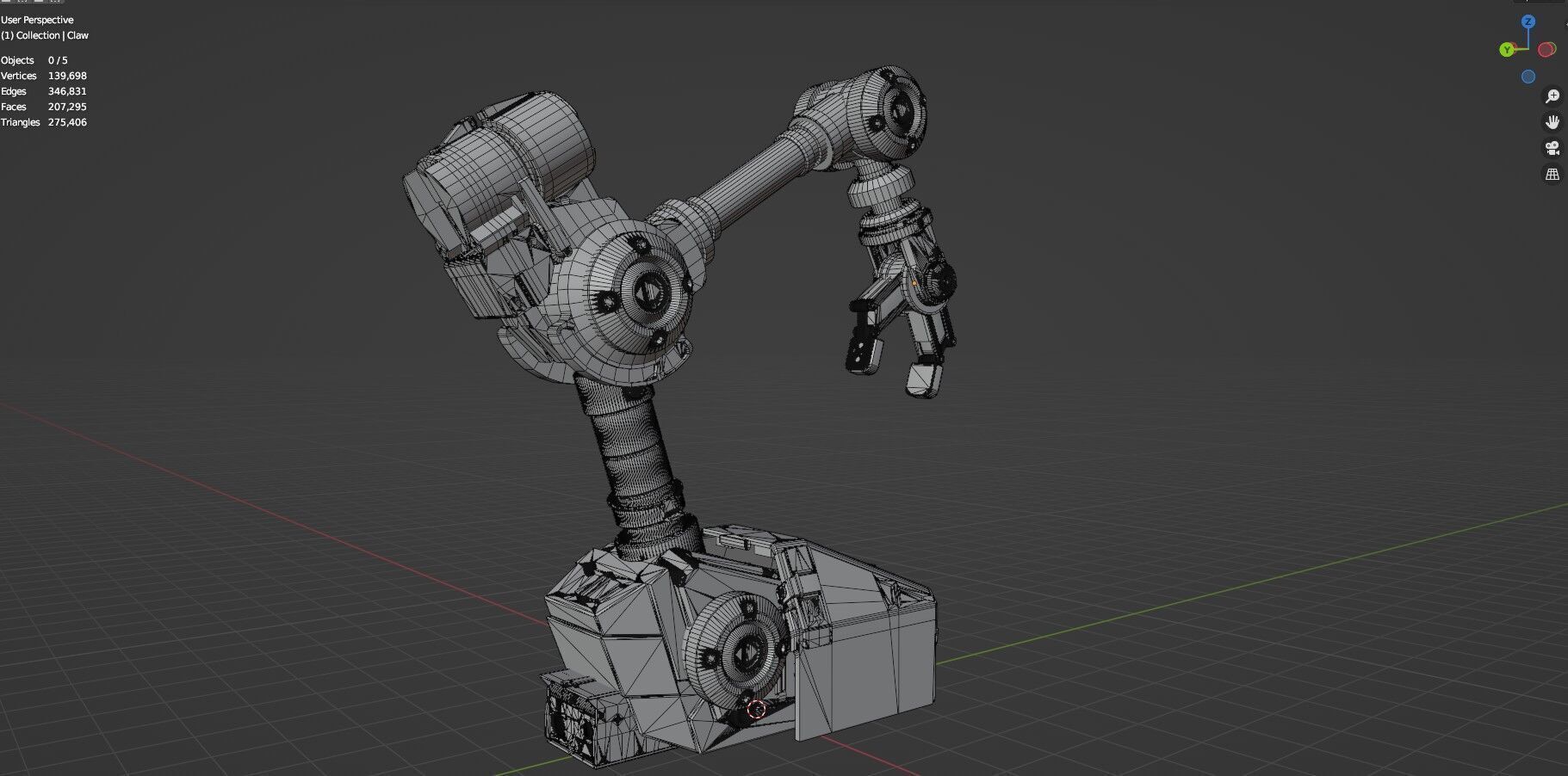 Industrial Robot Arms Pack Of 4  -Untextured  3D model_70