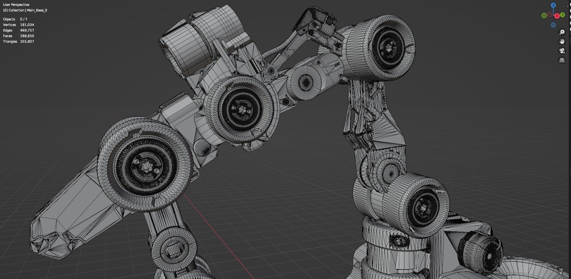 Industrial Robot Arms Pack Of 4  -Untextured  3D model_87