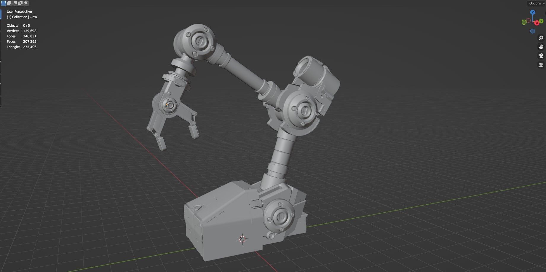 Industrial Robot Arms Pack Of 4  -Untextured  3D model_76