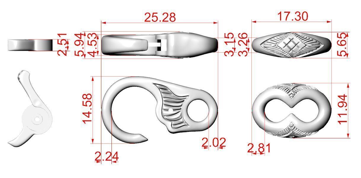 Bracelet for a real biker 8 V2 lightweight 3D print model_6