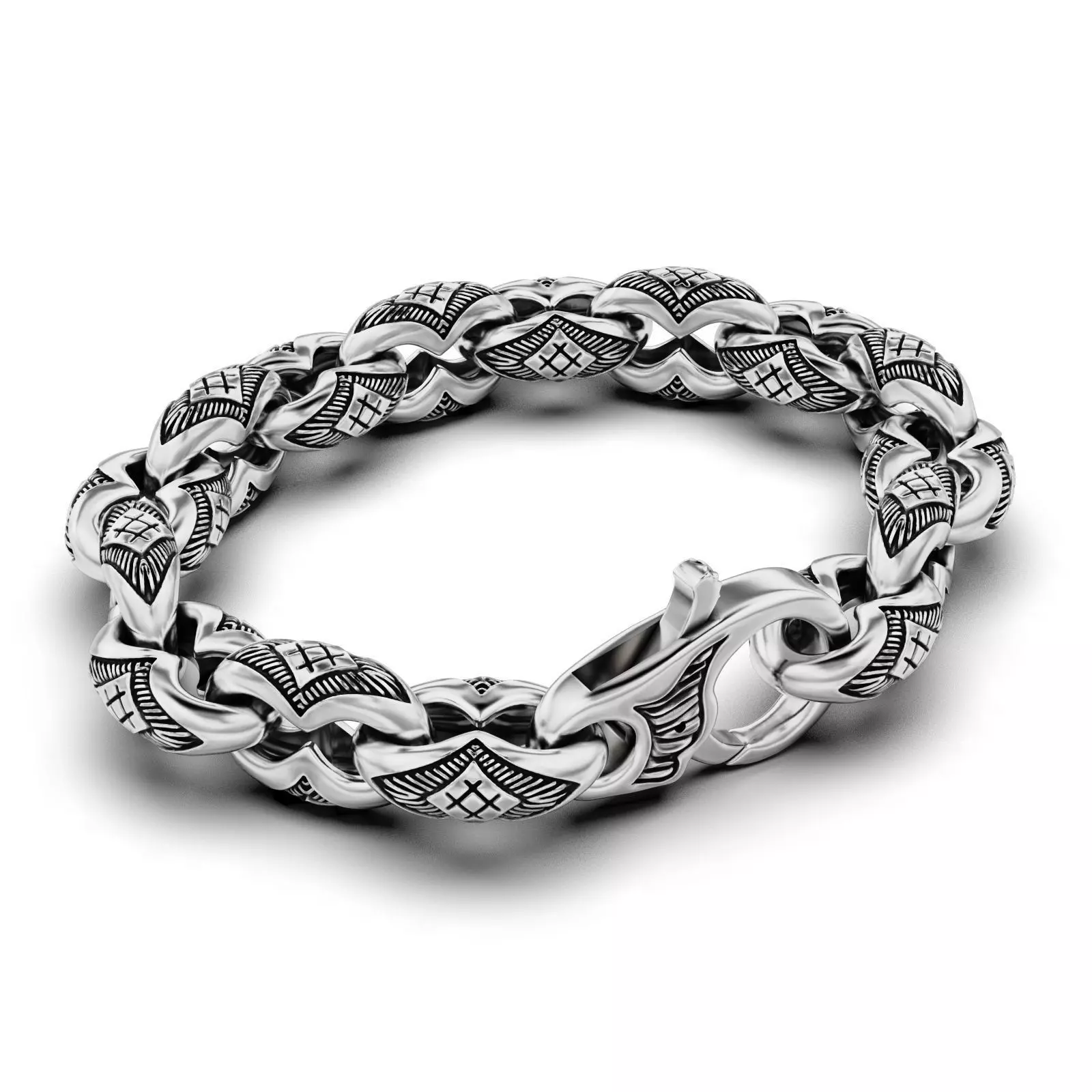 Bracelet for a real biker 8 V2 lightweight 3D print model_0
