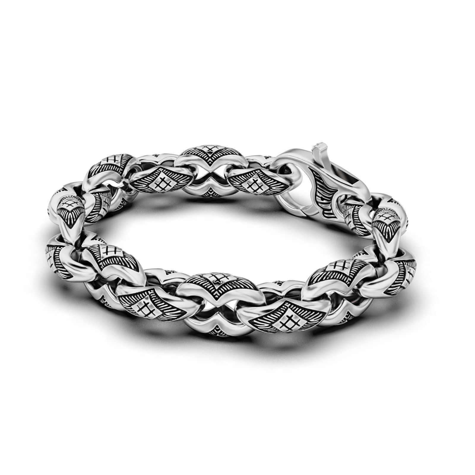 Bracelet for a real biker 8 V2 lightweight 3D print model_1