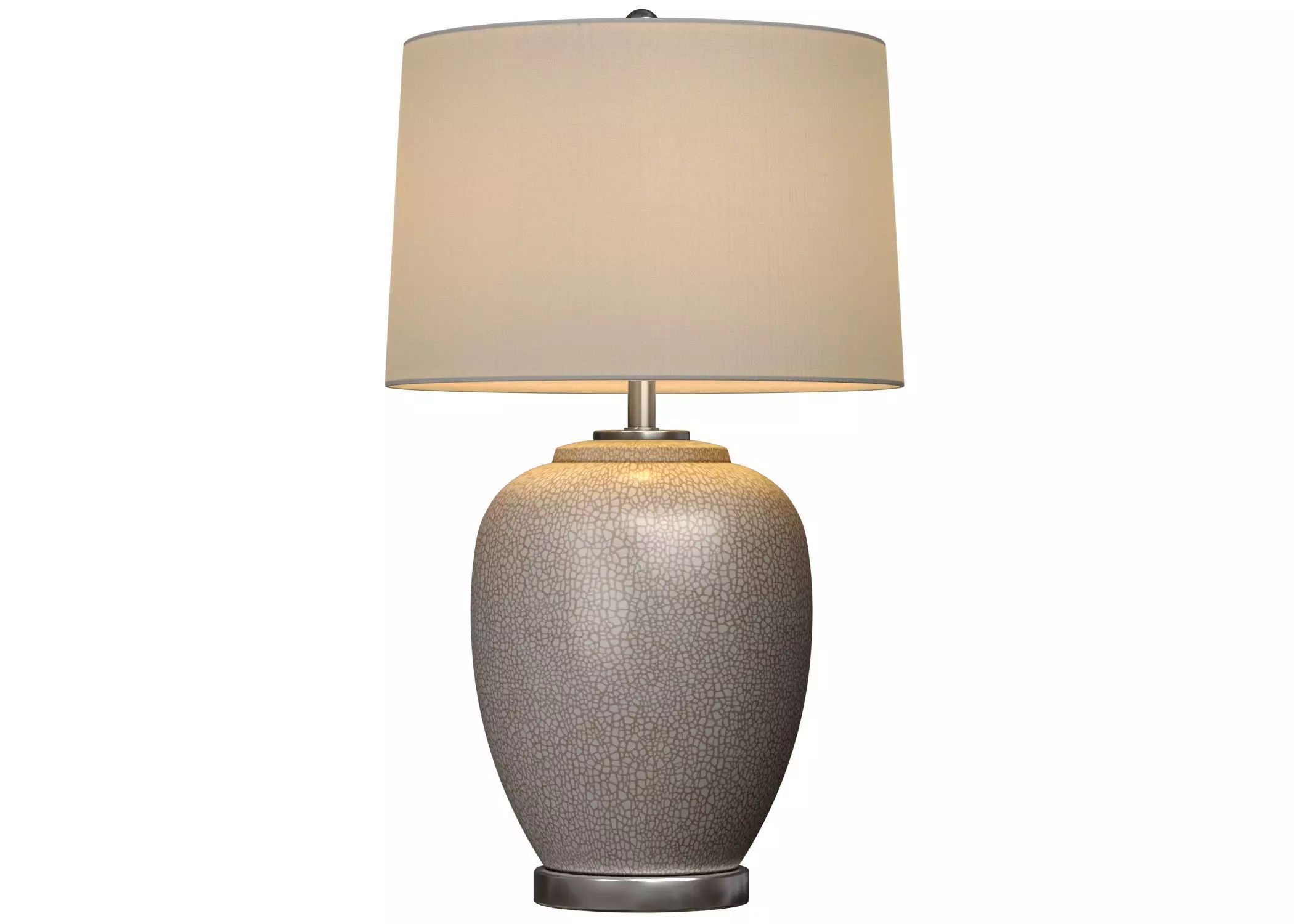 Traditional Ceramic Gray crackle Lighting bedside Table Lamp 3D model_0