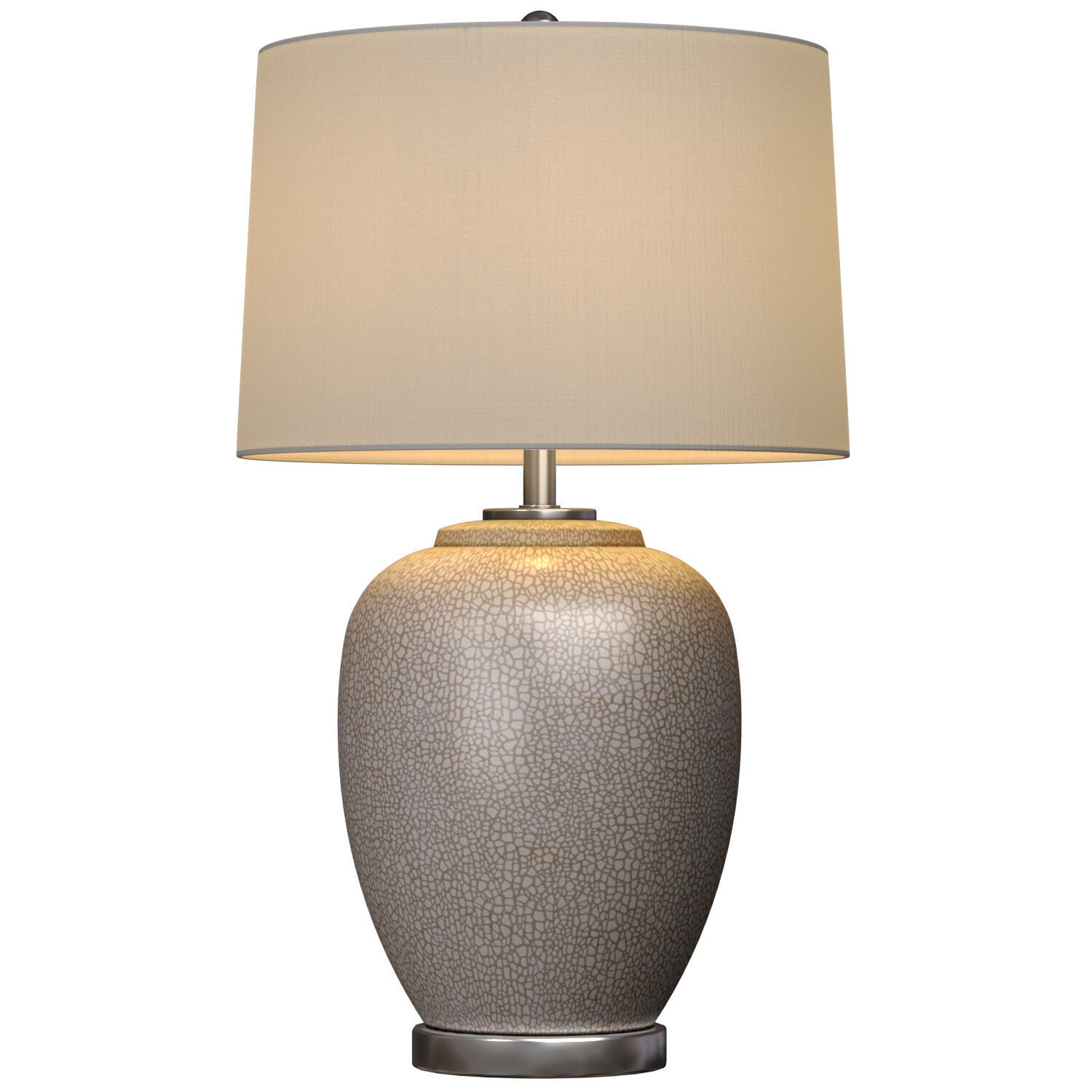 Traditional Ceramic Gray crackle Lighting bedside Table Lamp 3D model_1