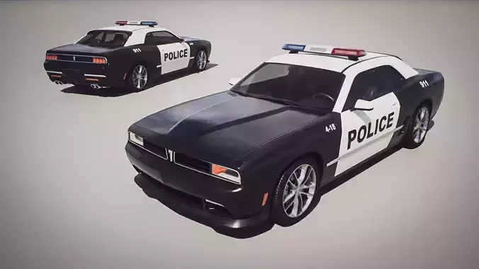 Muscle Car 1 - Game Ready Vehicle Low-poly 3D model 2