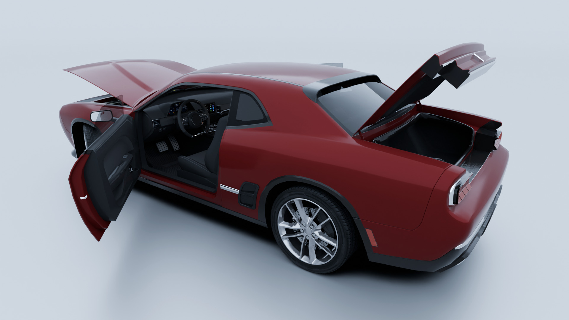 Muscle Car 1 - Game Ready Vehicle Low-poly 3D model_15