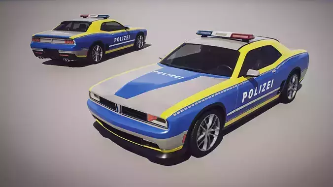 Muscle Car 1 - Game Ready Vehicle Low-poly 3D model 5