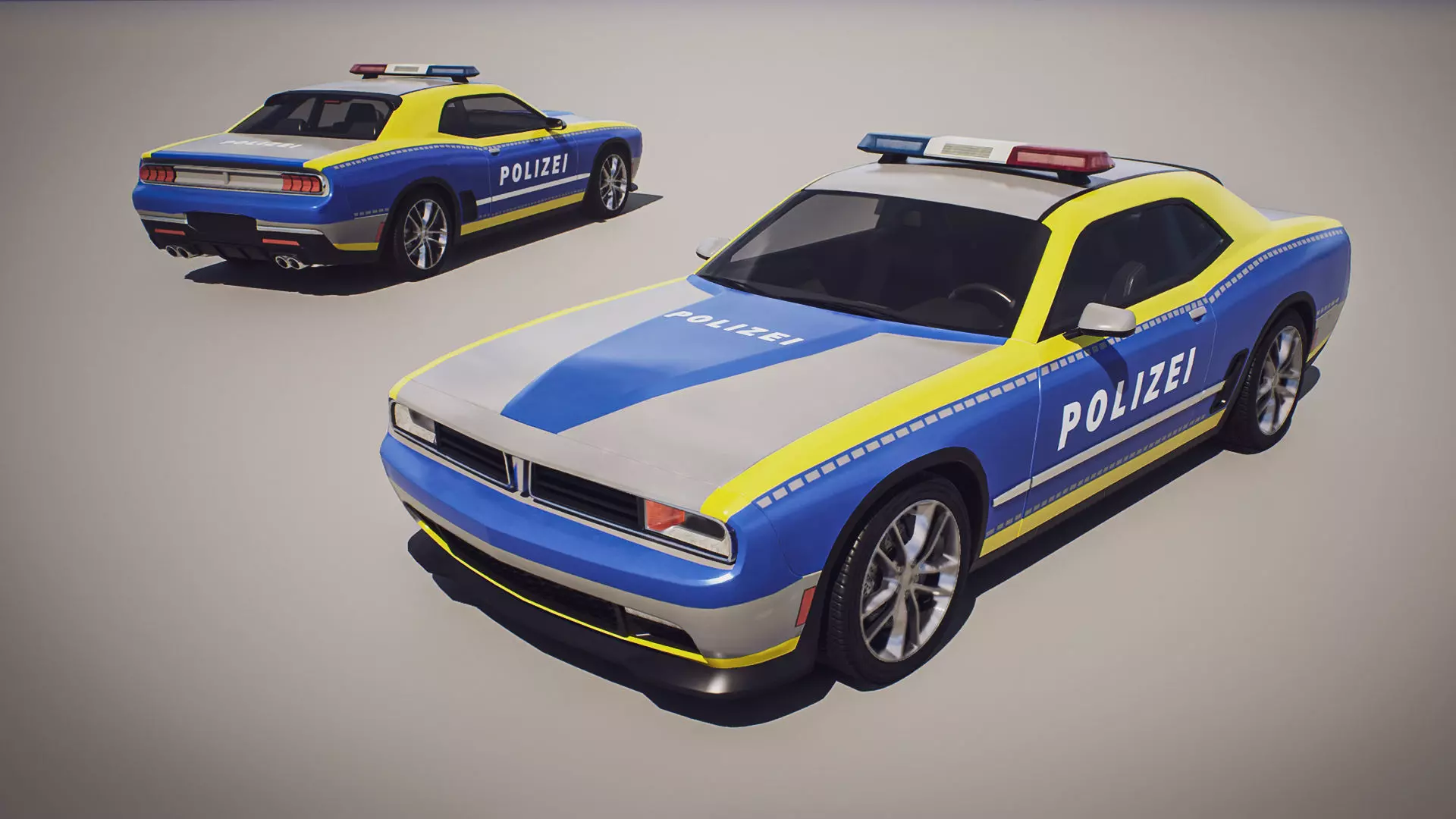 Muscle Car 1 - Game Ready Vehicle Low-poly 3D model_6