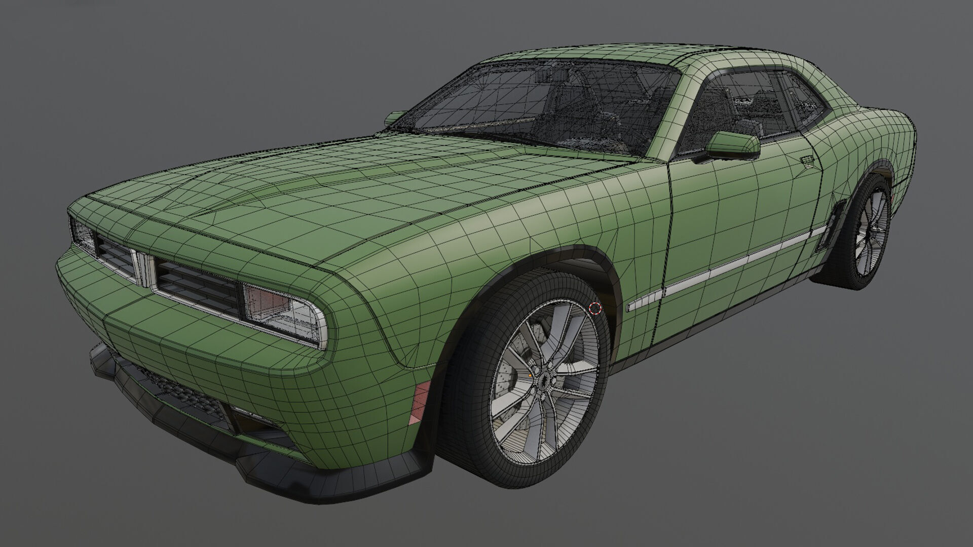 Muscle Car 1 - Game Ready Vehicle Low-poly 3D model_24