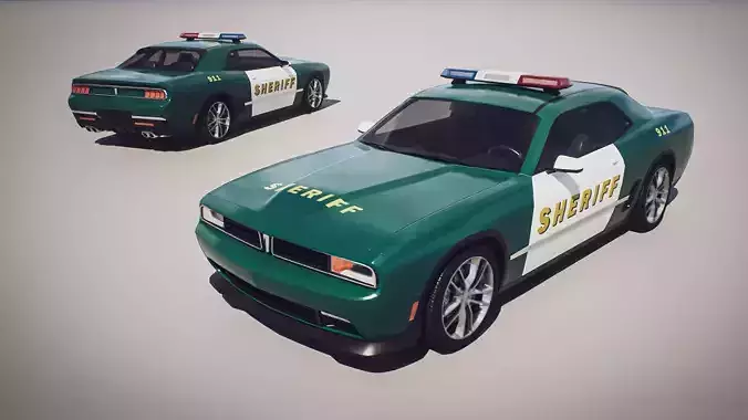 Muscle Car 1 - Game Ready Vehicle Low-poly 3D model 6