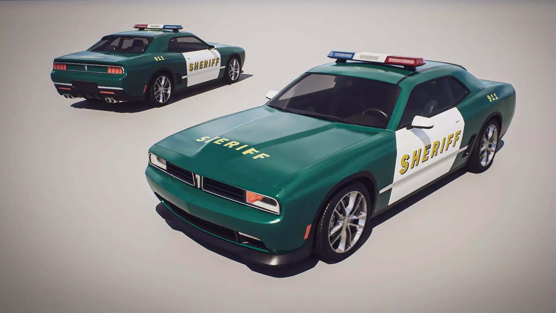 Muscle Car 1 - Game Ready Vehicle Low-poly 3D model_7