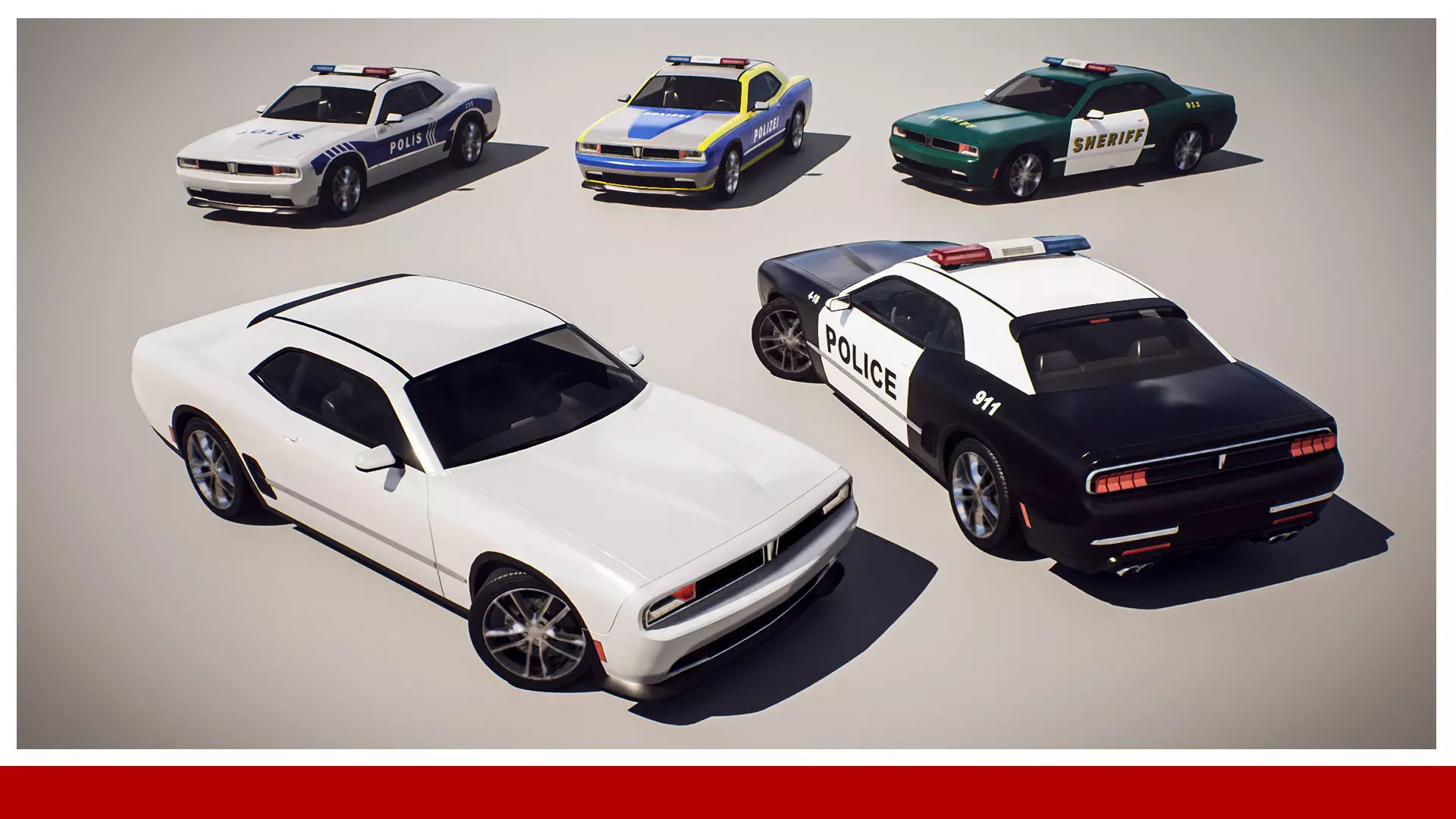 Muscle Car 1 - Game Ready Vehicle Low-poly 3D model_0