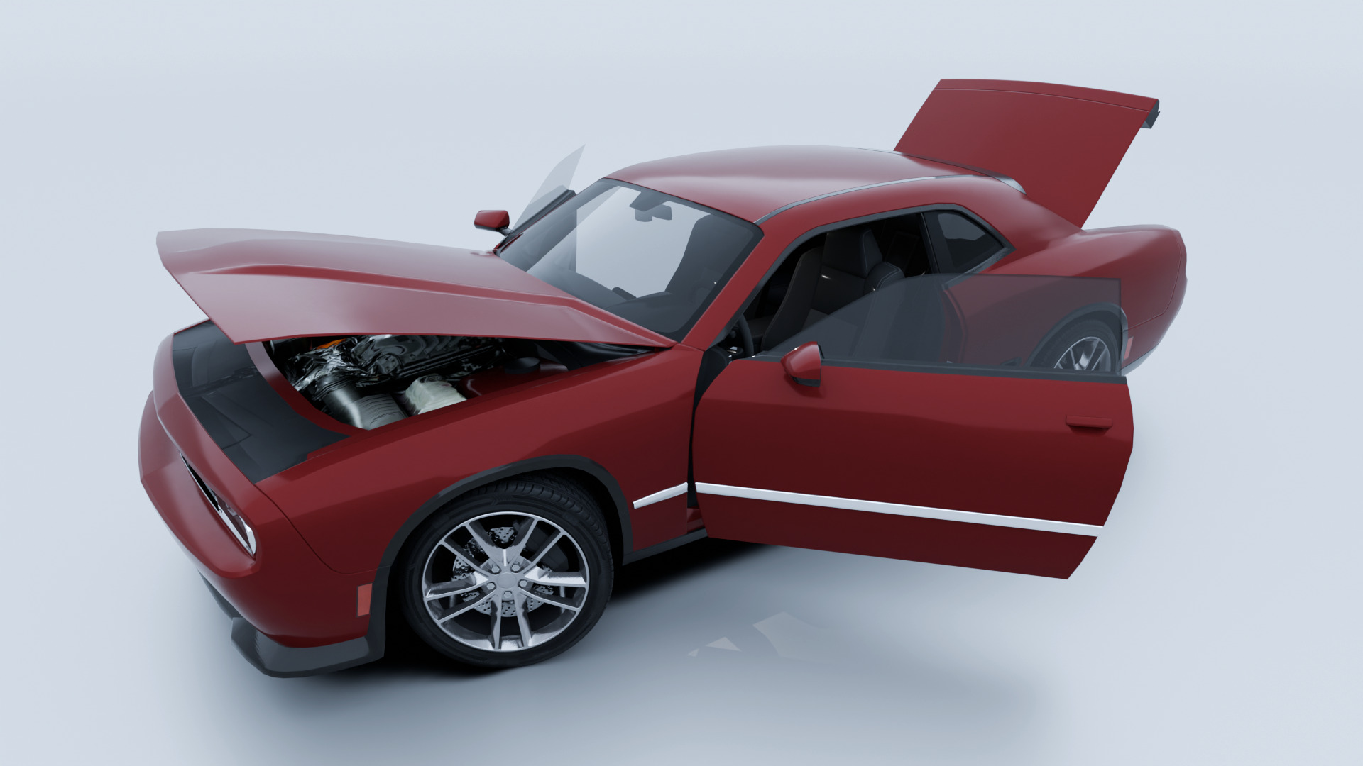 Muscle Car 1 - Game Ready Vehicle Low-poly 3D model_16