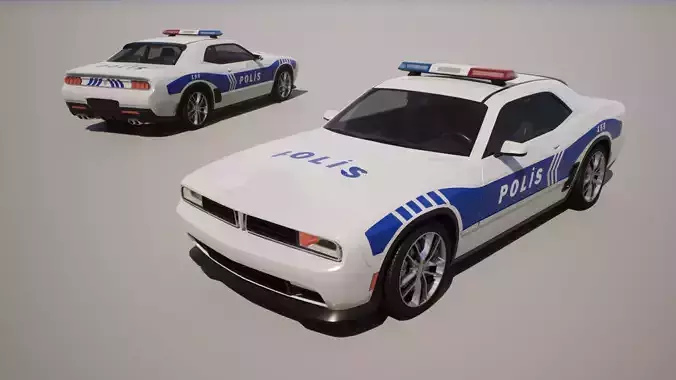 Muscle Car 1 - Game Ready Vehicle Low-poly 3D model 7