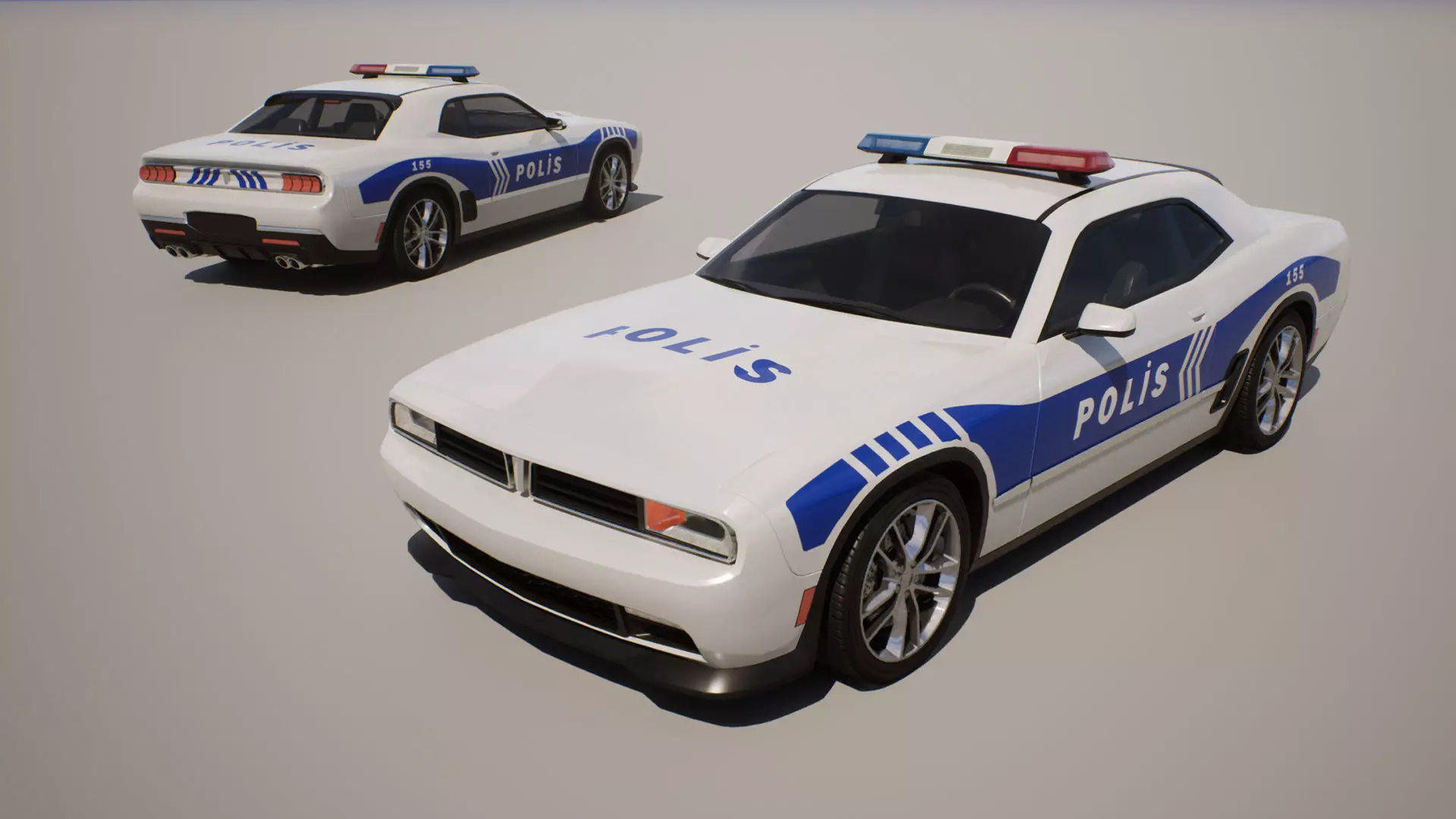 Muscle Car 1 - Game Ready Vehicle Low-poly 3D model_8