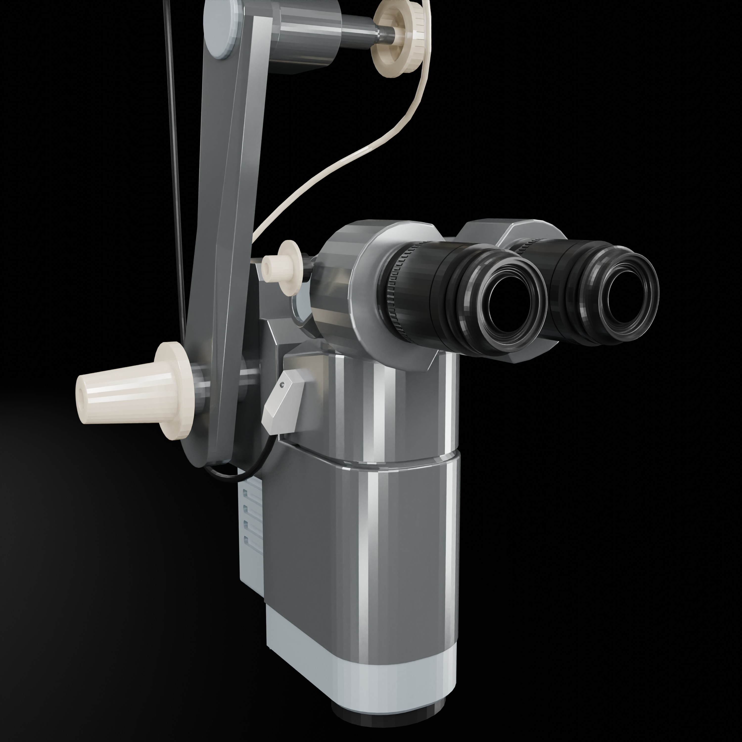 Microscope Low-poly 3D model_4