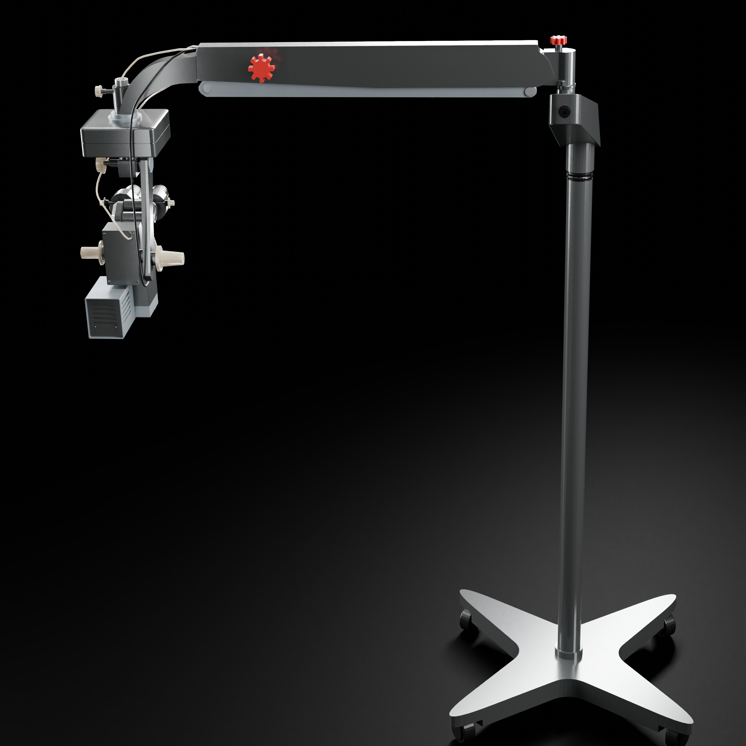 Microscope Low-poly 3D model_5