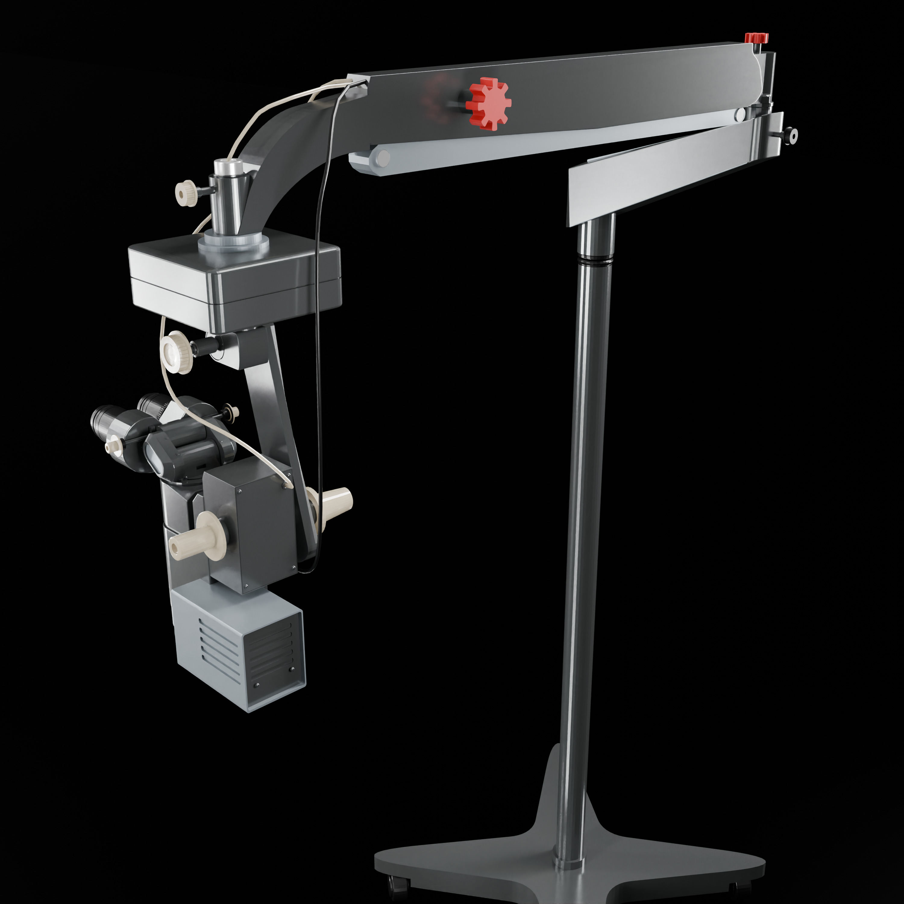 Microscope Low-poly 3D model_2