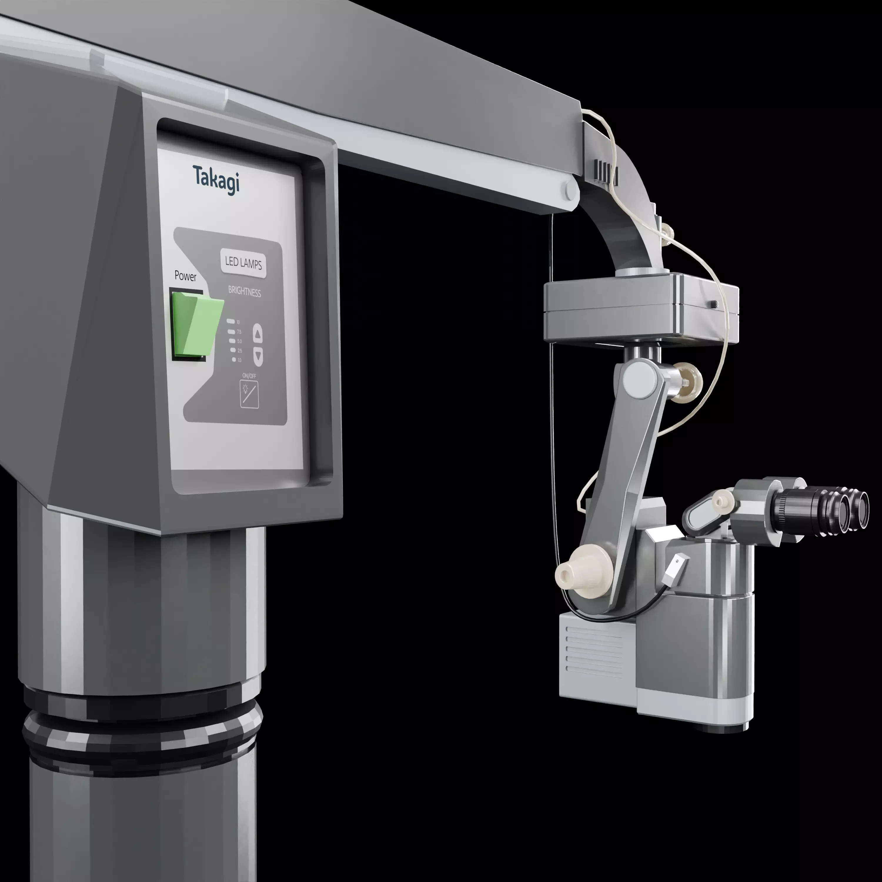 Microscope Low-poly 3D model_0