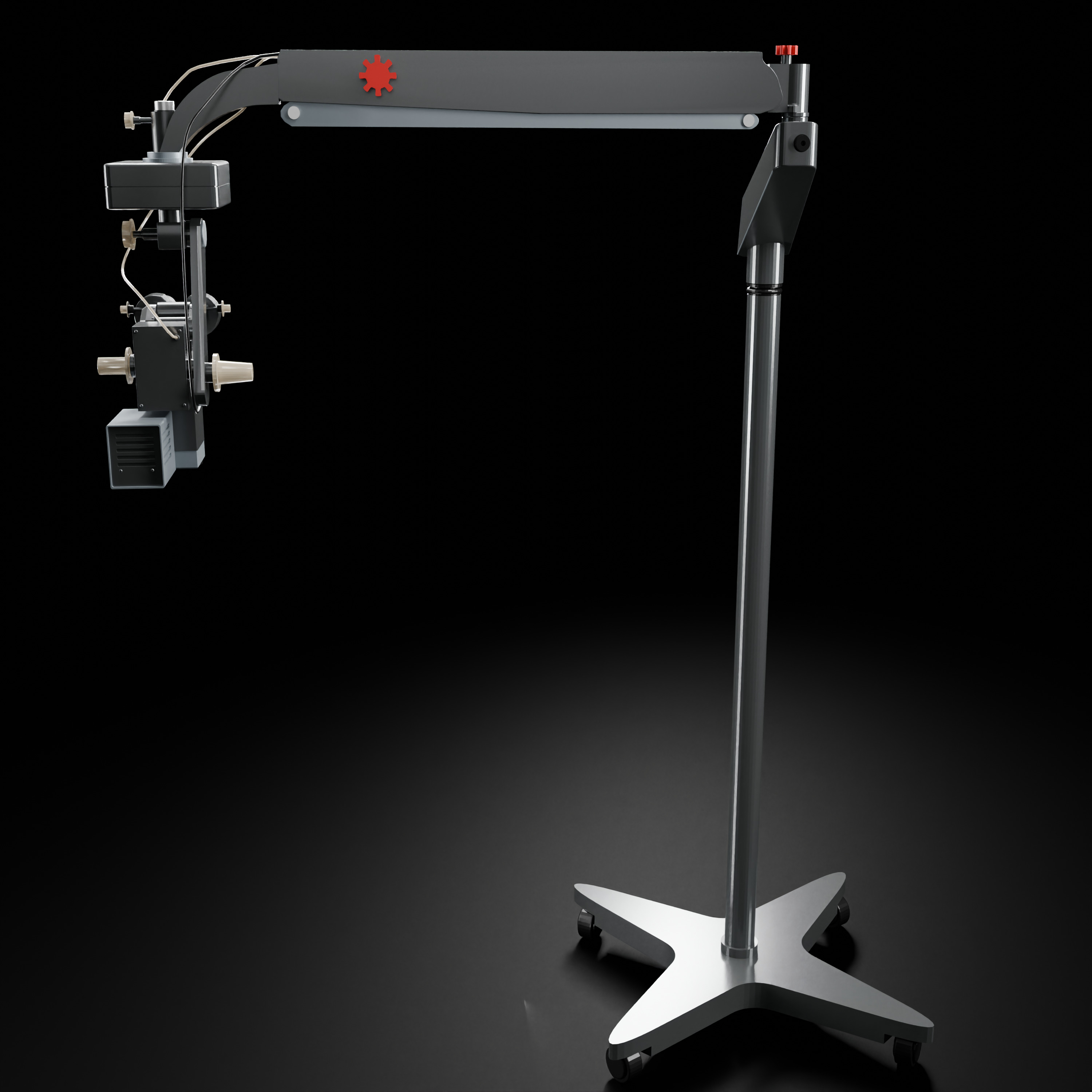 Microscope Low-poly 3D model_3