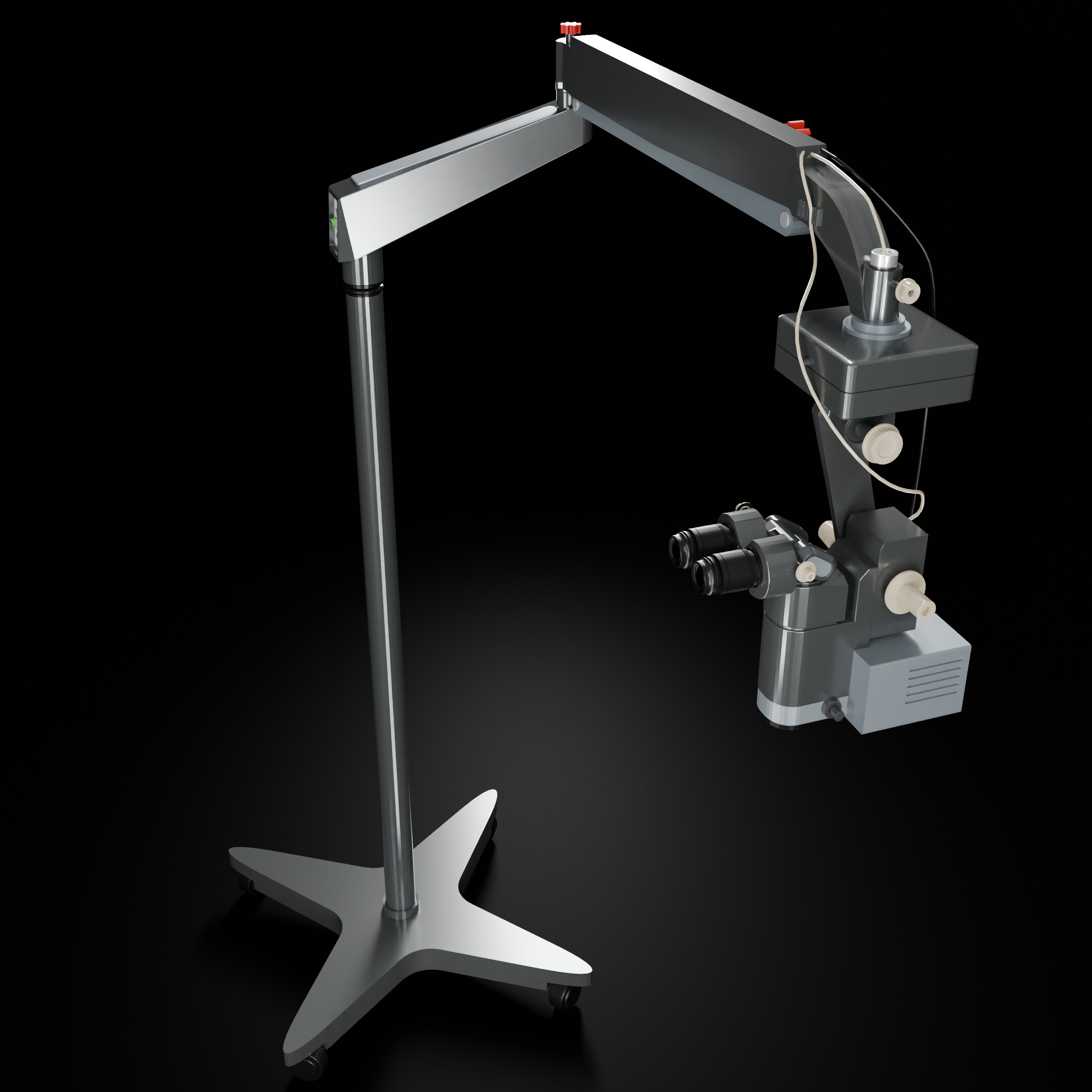 Microscope Low-poly 3D model_1