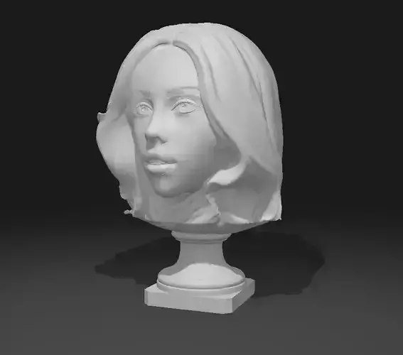 Billie Eilish Singer Bust Portrait Sculpture