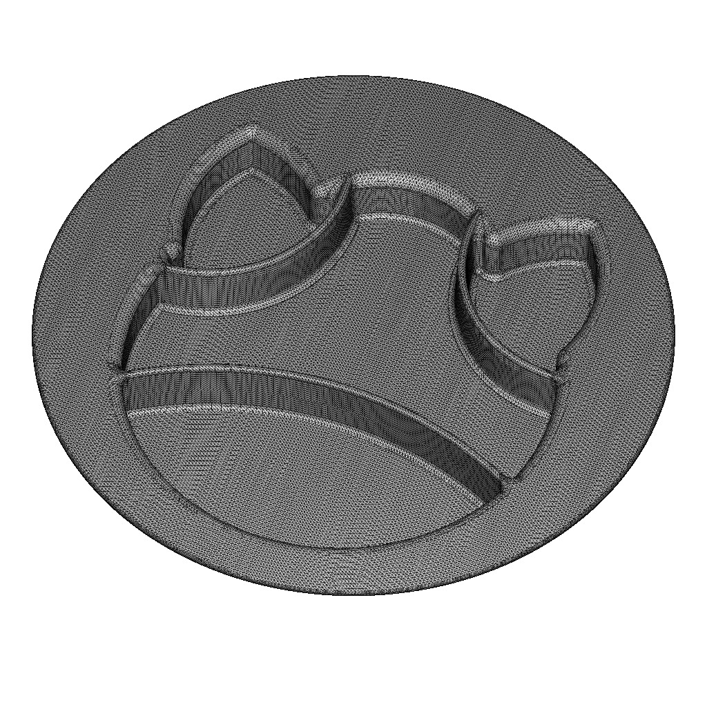 Cartoon Kids Partition Plate 3D print model_4