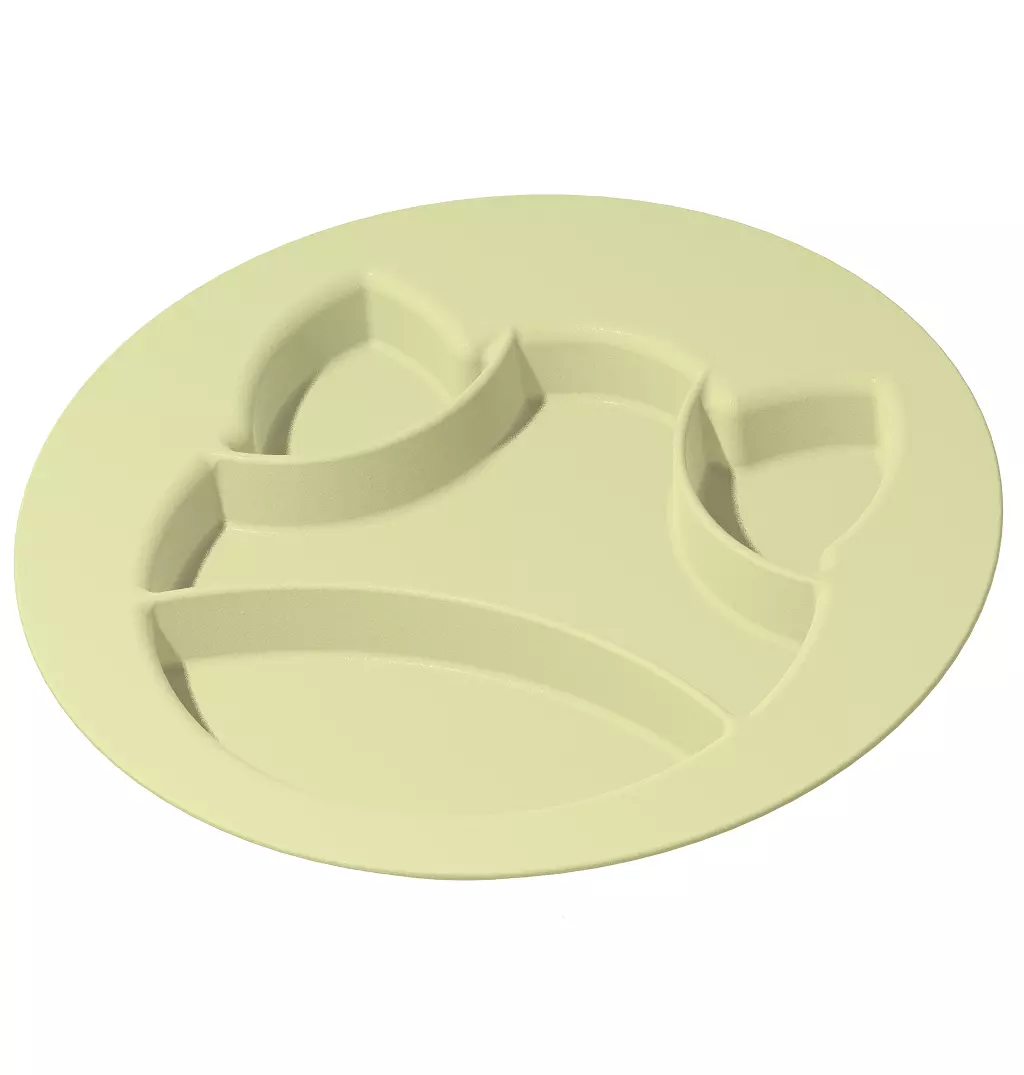 Cartoon Kids Partition Plate 3D print model_0