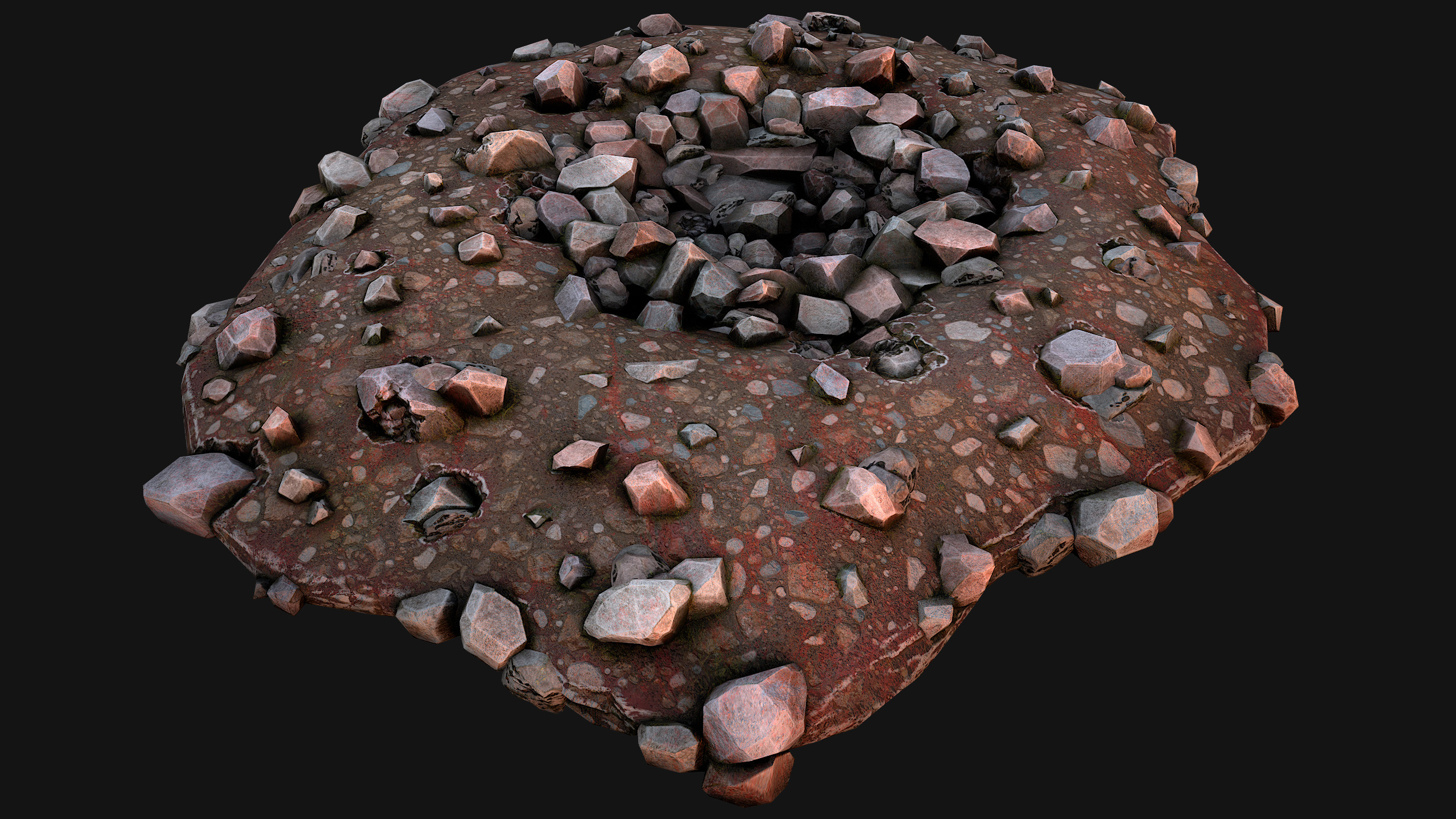 Coal Ore Deposits Mine Environment Low-poly 3D model_17