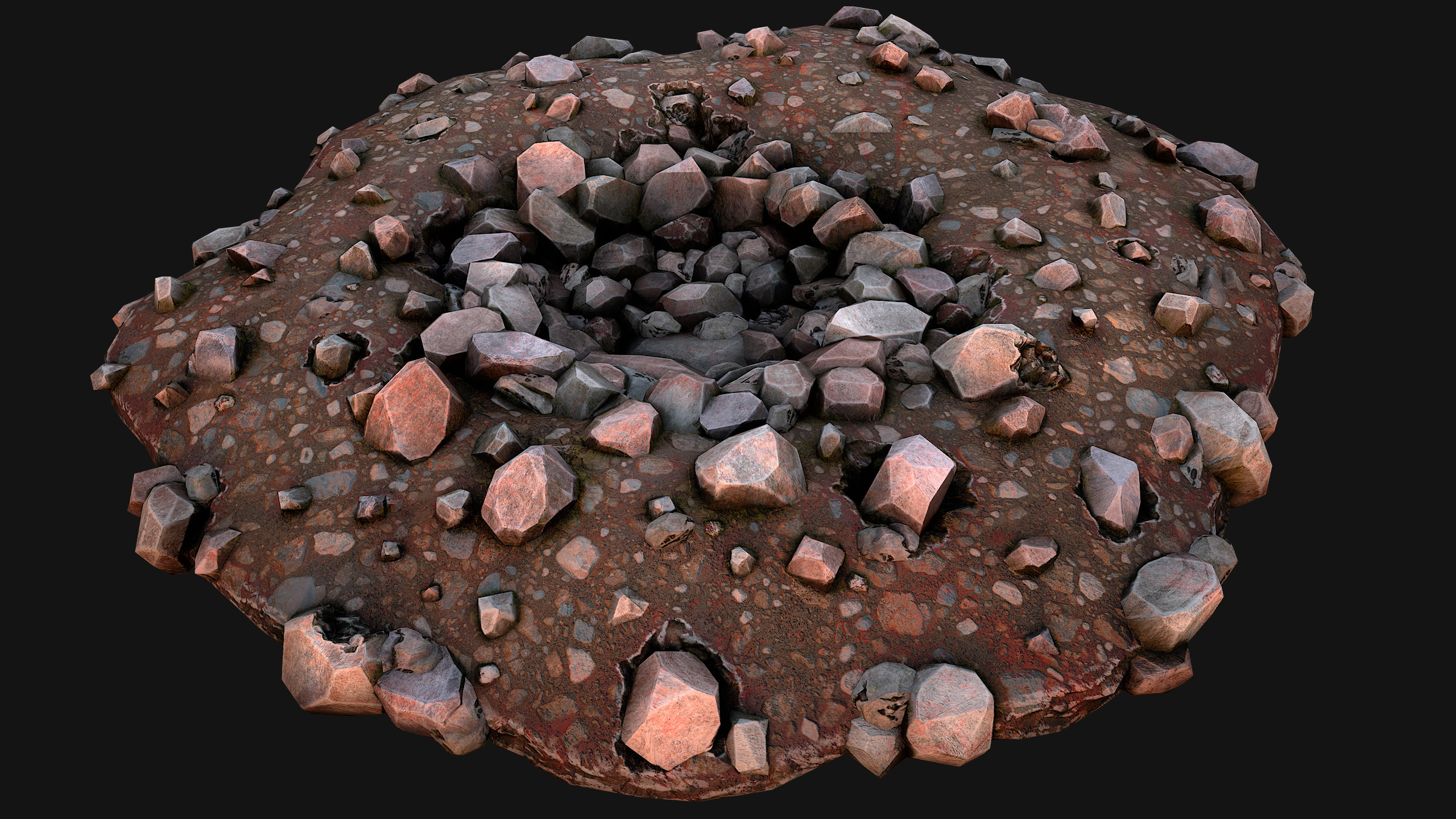 Coal Ore Deposits Mine Environment Low-poly 3D model_9