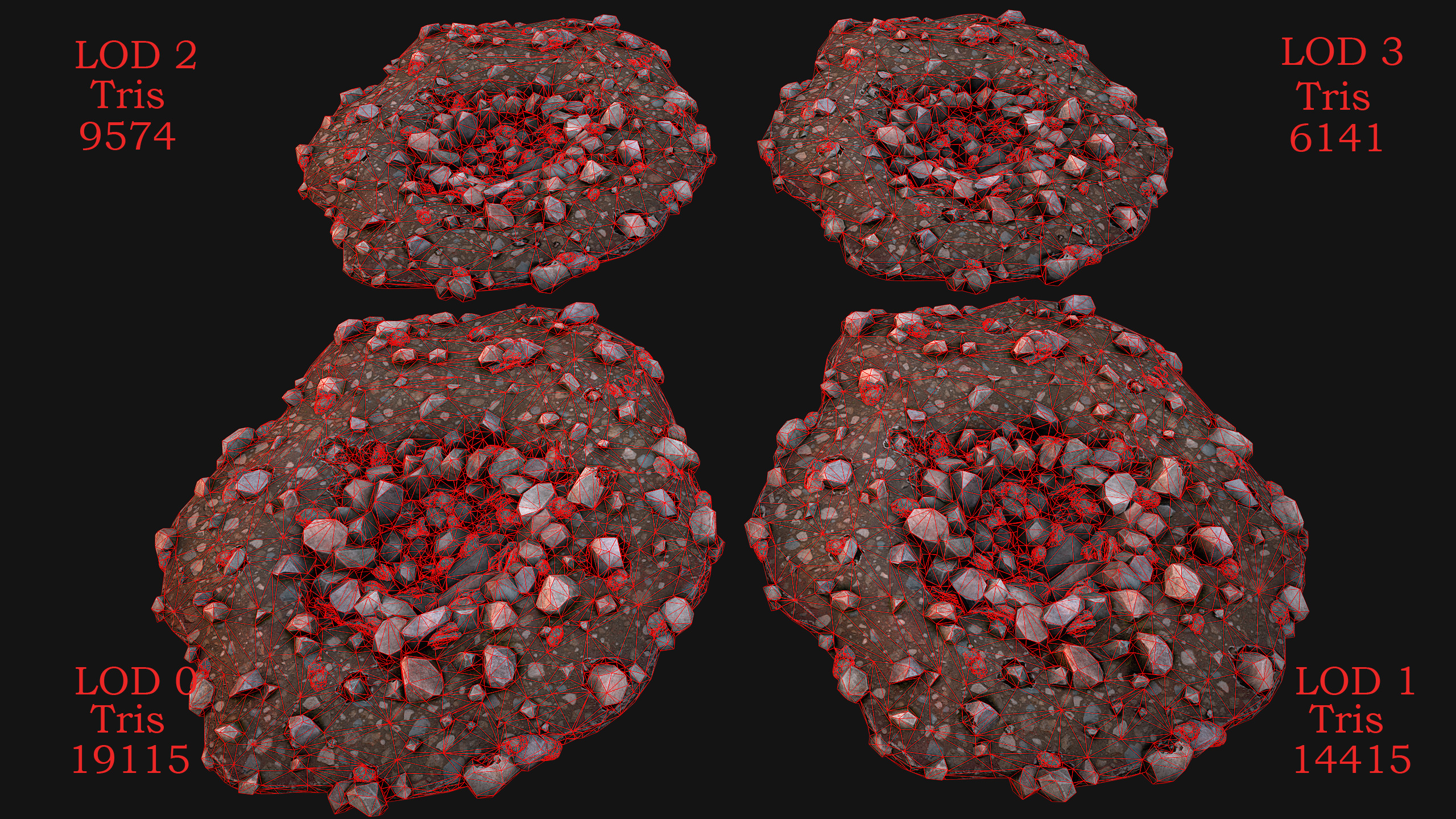 Coal Ore Deposits Mine Environment Low-poly 3D model_2