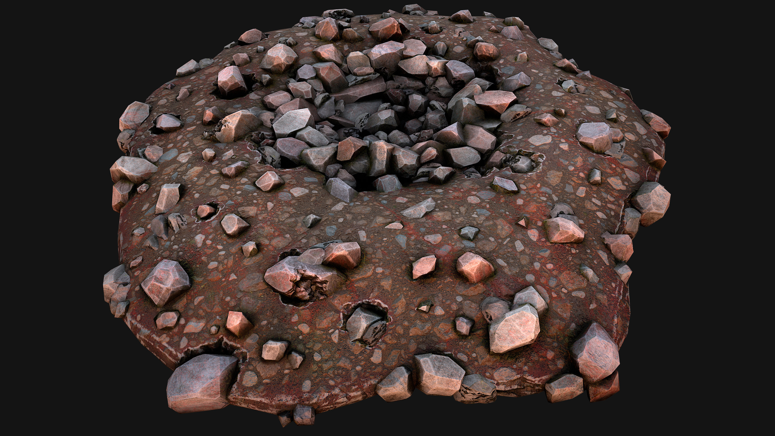 Coal Ore Deposits Mine Environment Low-poly 3D model_18