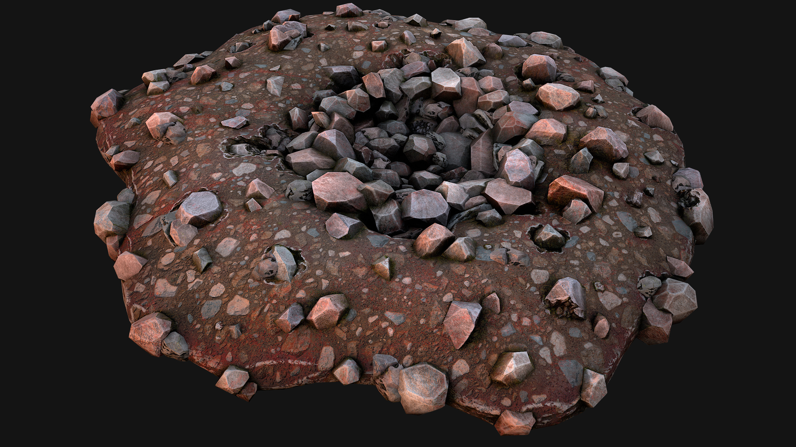Coal Ore Deposits Mine Environment Low-poly 3D model_13