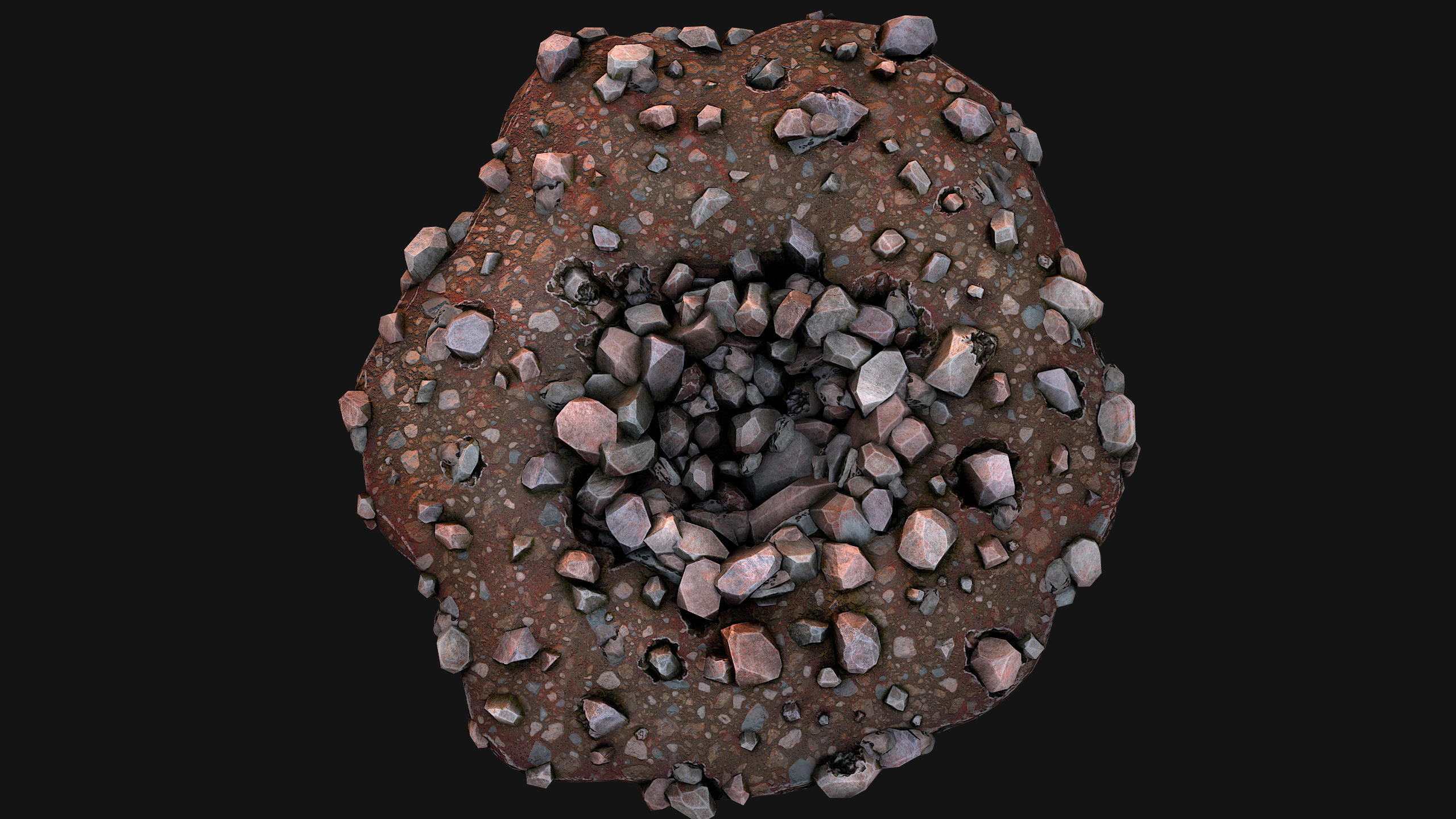Coal Ore Deposits Mine Environment Low-poly 3D model_21