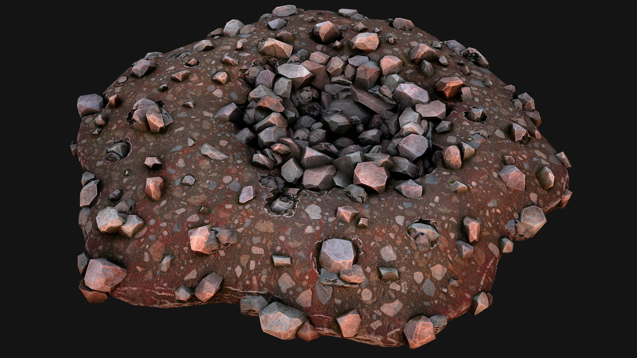 Coal Ore Deposits Mine Environment Low-poly 3D model_15