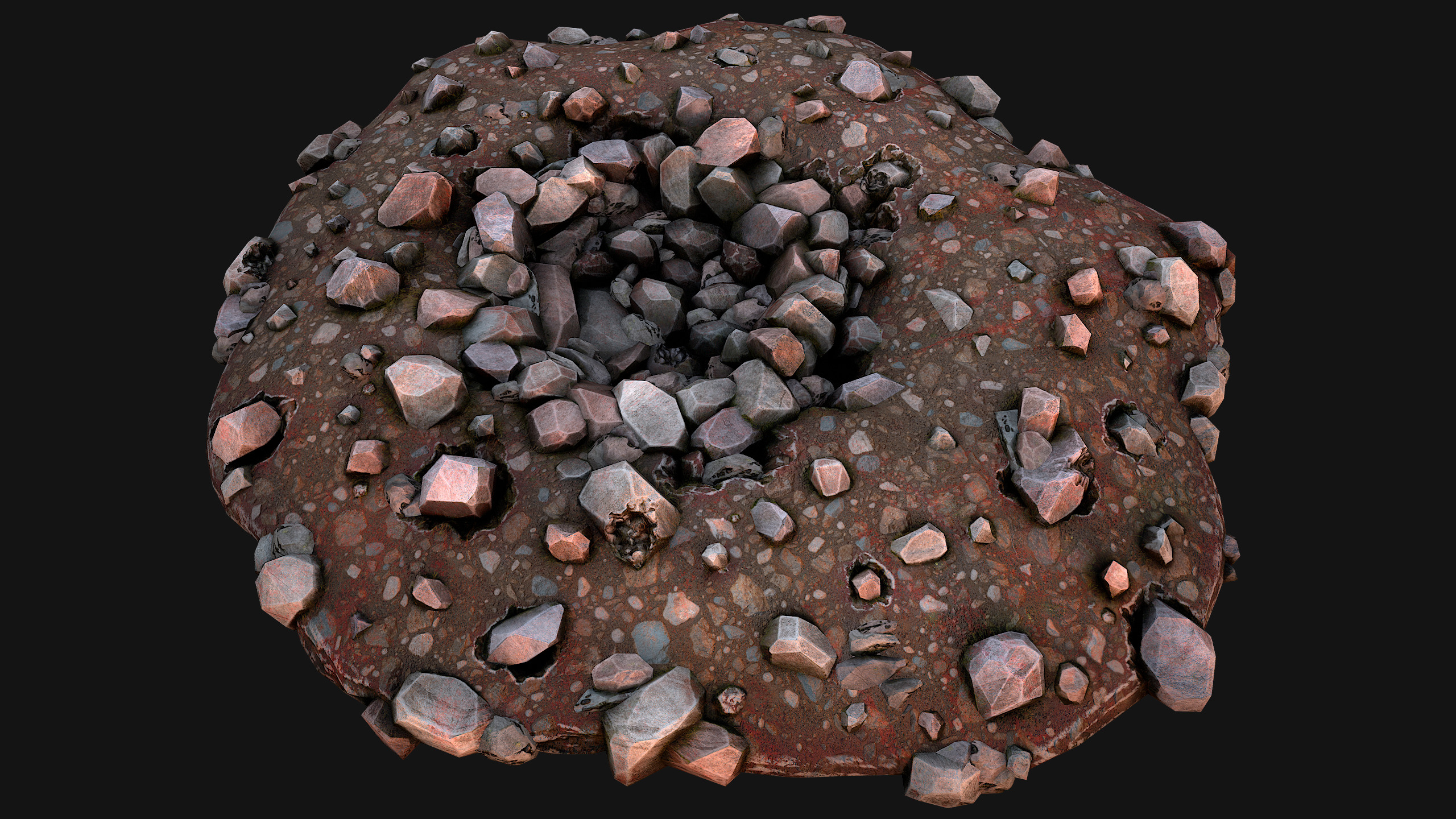 Coal Ore Deposits Mine Environment Low-poly 3D model_20