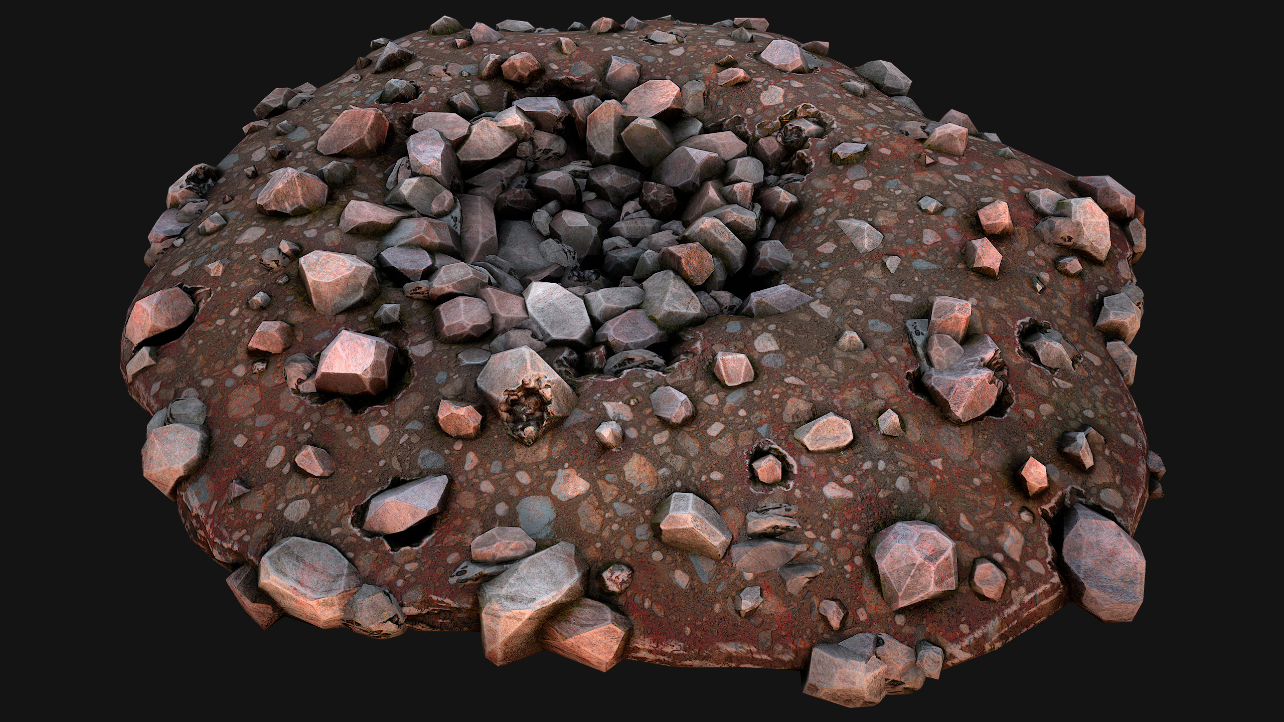 Coal Ore Deposits Mine Environment Low-poly 3D model_6