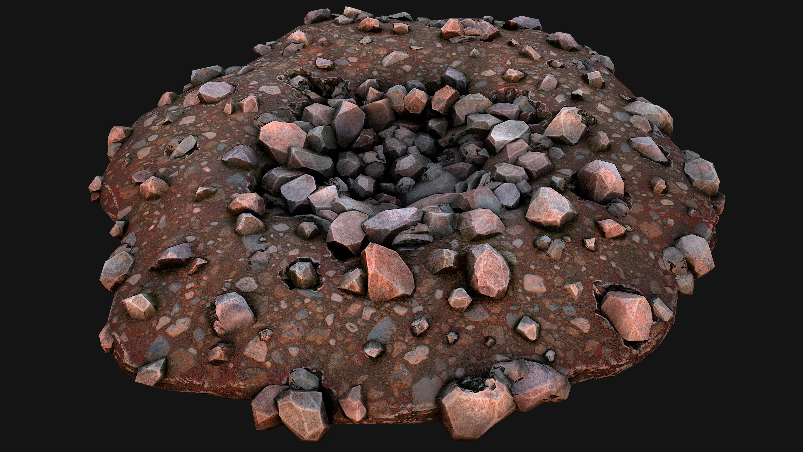 Coal Ore Deposits Mine Environment Low-poly 3D model_11