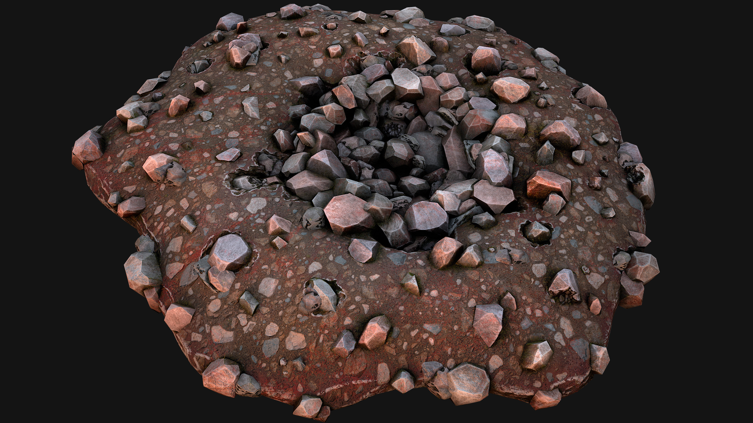 Coal Ore Deposits Mine Environment Low-poly 3D model_14