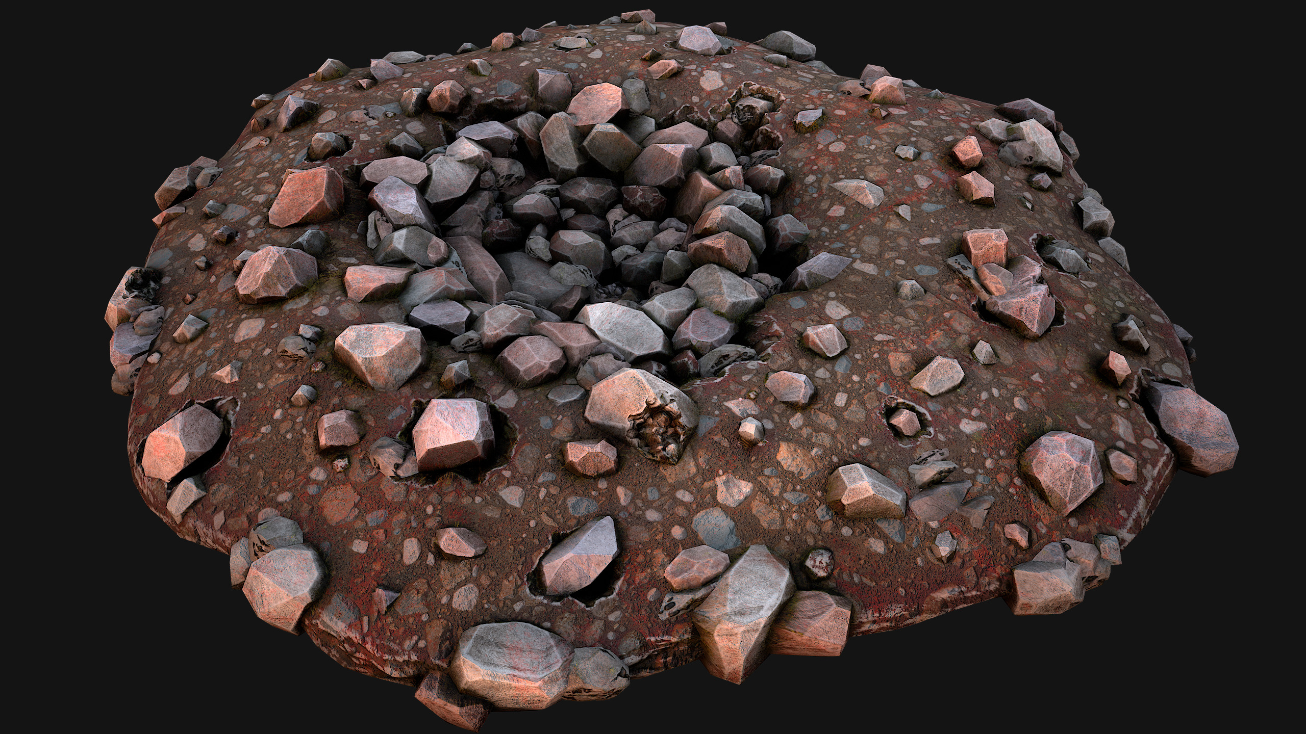 Coal Ore Deposits Mine Environment Low-poly 3D model_7