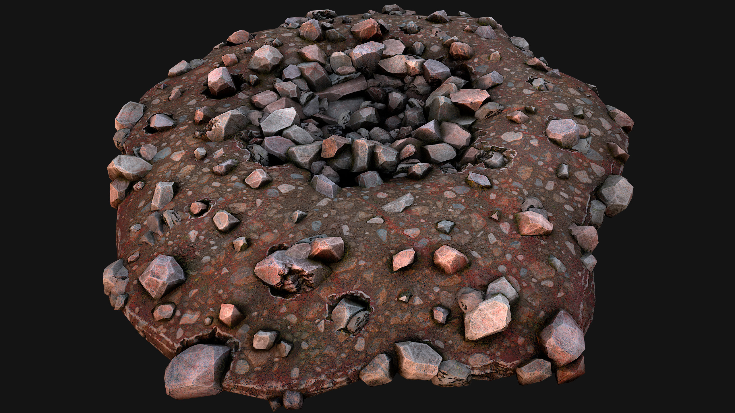 Coal Ore Deposits Mine Environment Low-poly 3D model_3