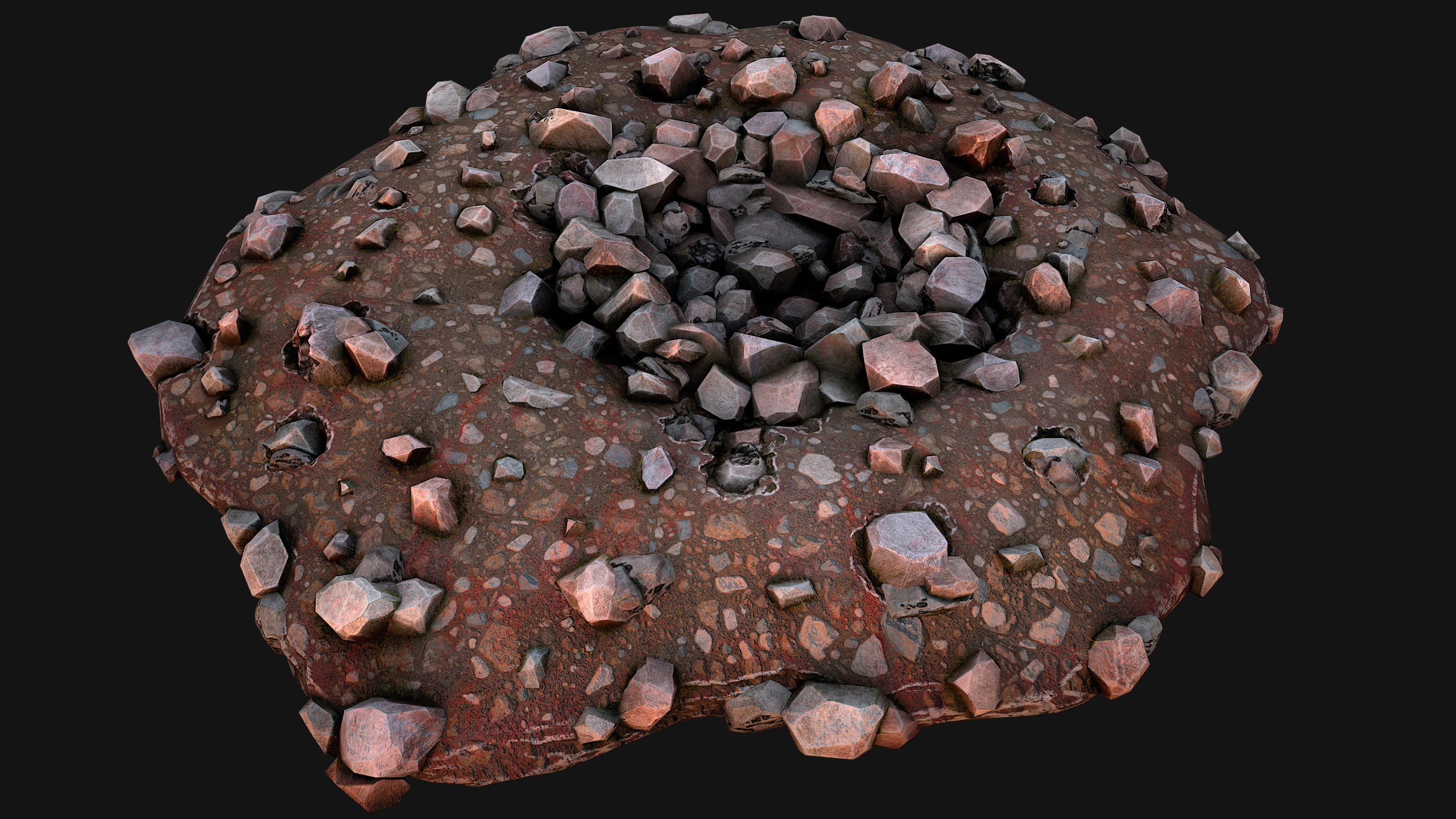 Coal Ore Deposits Mine Environment Low-poly 3D model_16