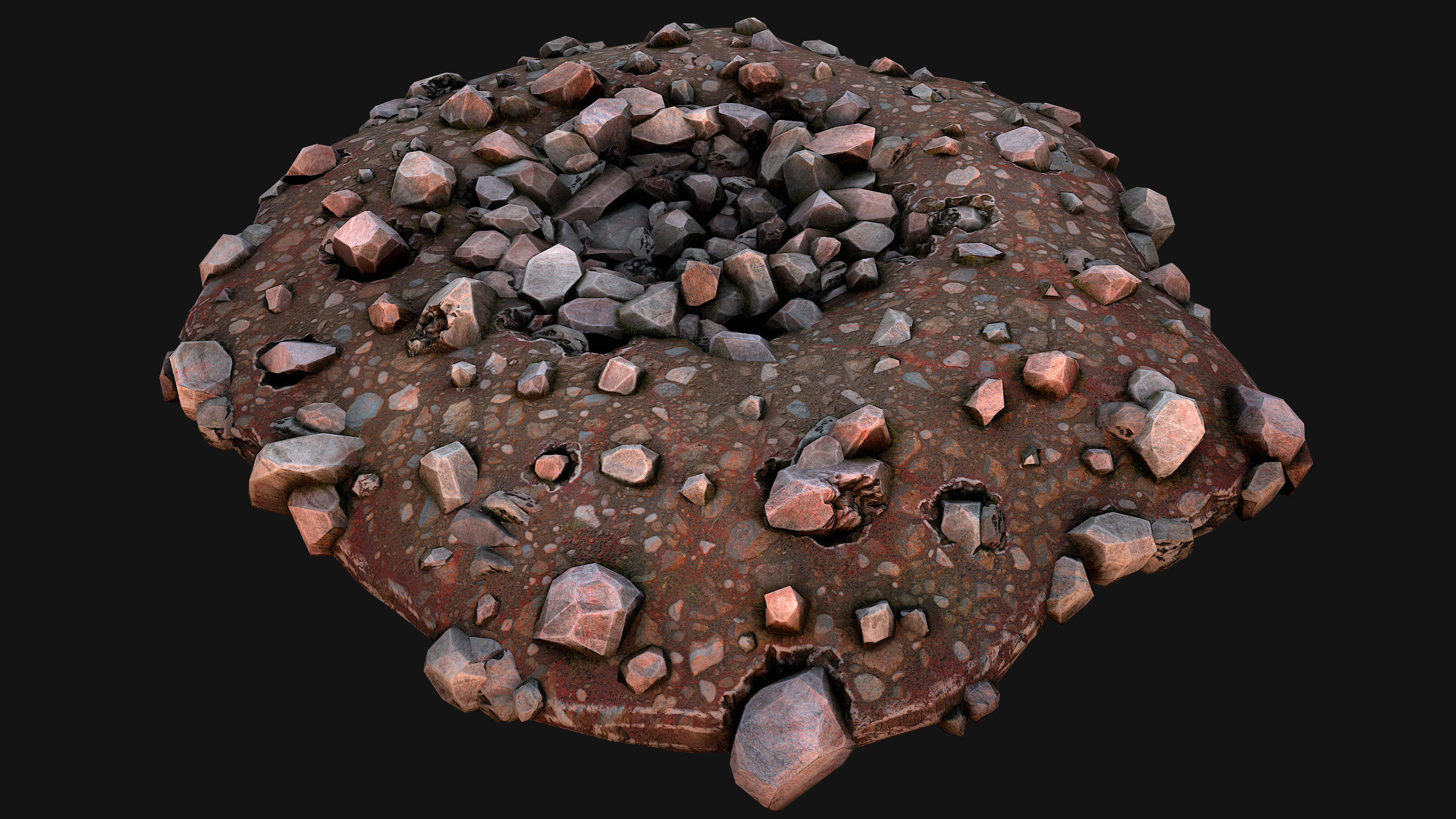 Coal Ore Deposits Mine Environment Low-poly 3D model_19