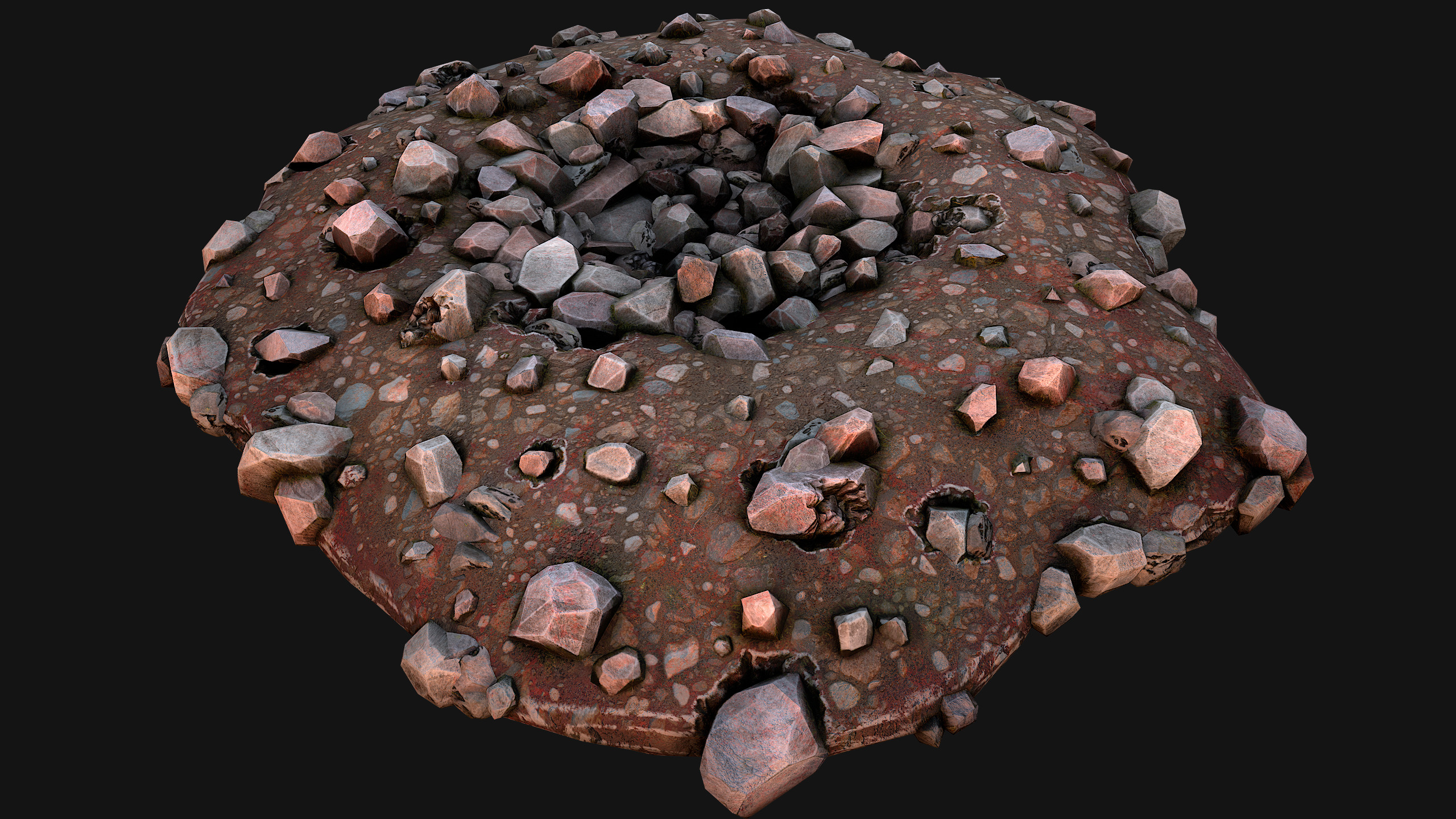 Coal Ore Deposits Mine Environment Low-poly 3D model_4