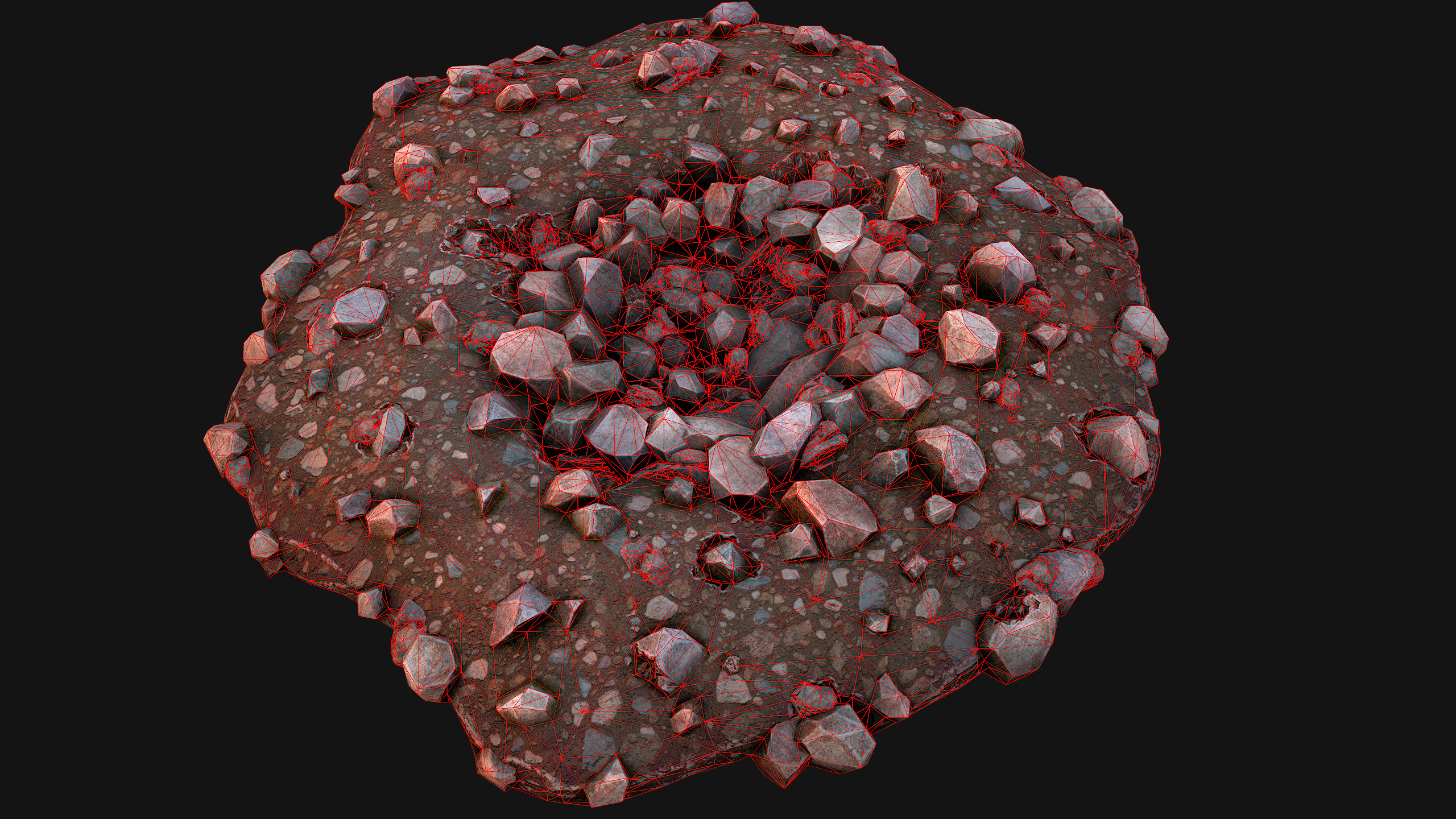 Coal Ore Deposits Mine Environment Low-poly 3D model_23