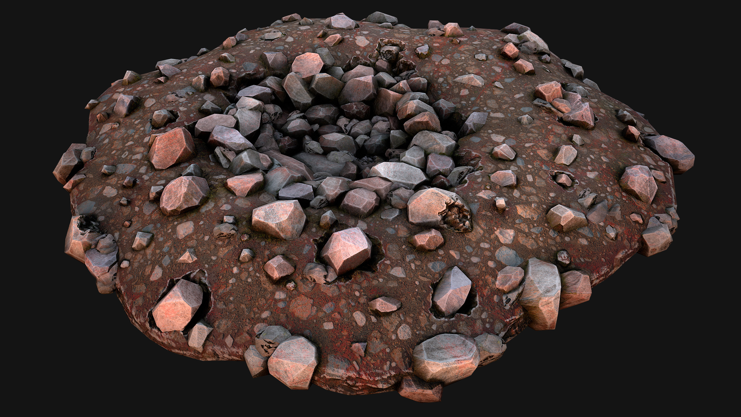 Coal Ore Deposits Mine Environment Low-poly 3D model_8