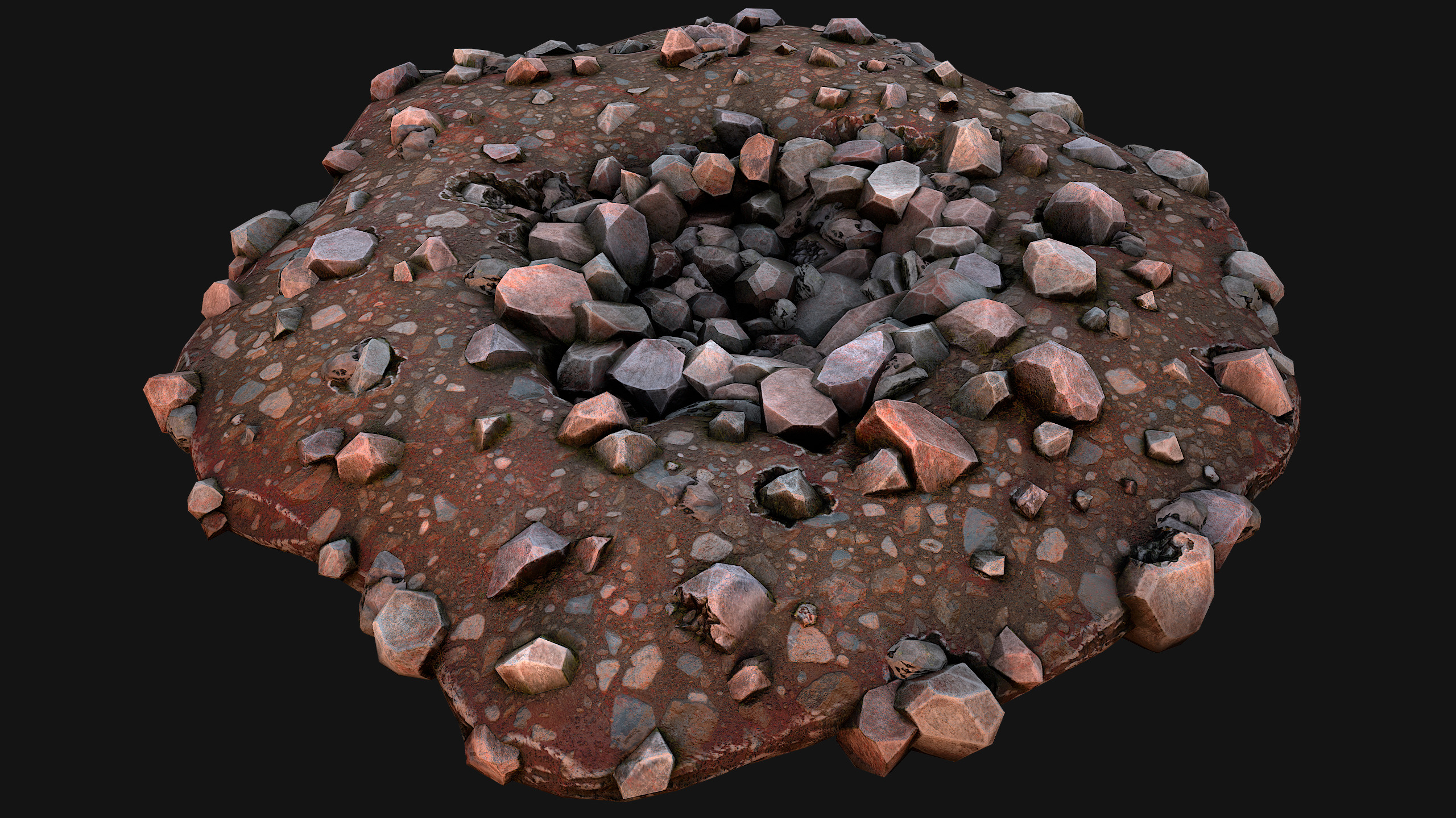 Coal Ore Deposits Mine Environment Low-poly 3D model_12