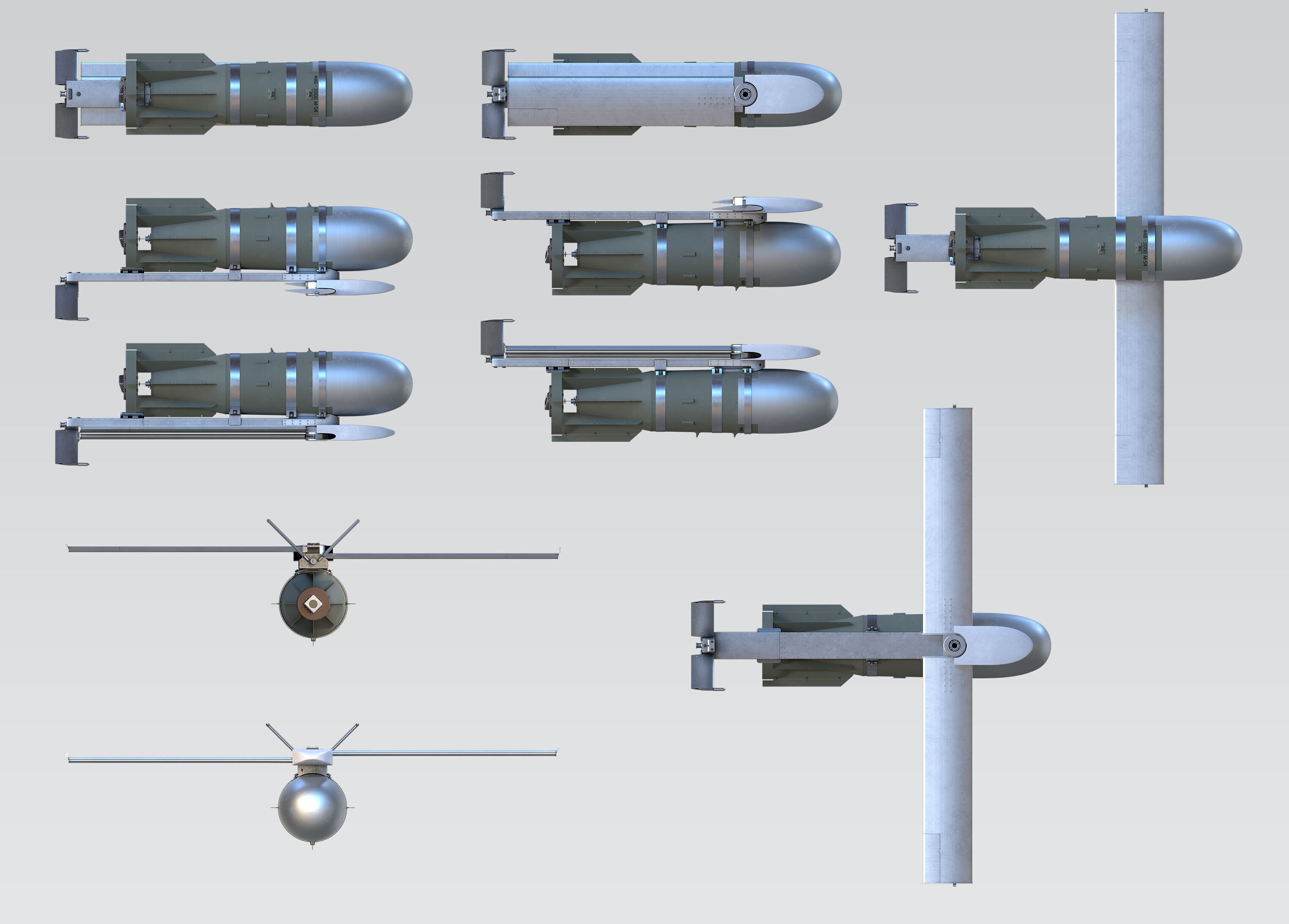 FAB-3000 with UMPK Russian Glide Bomb 3D model_4